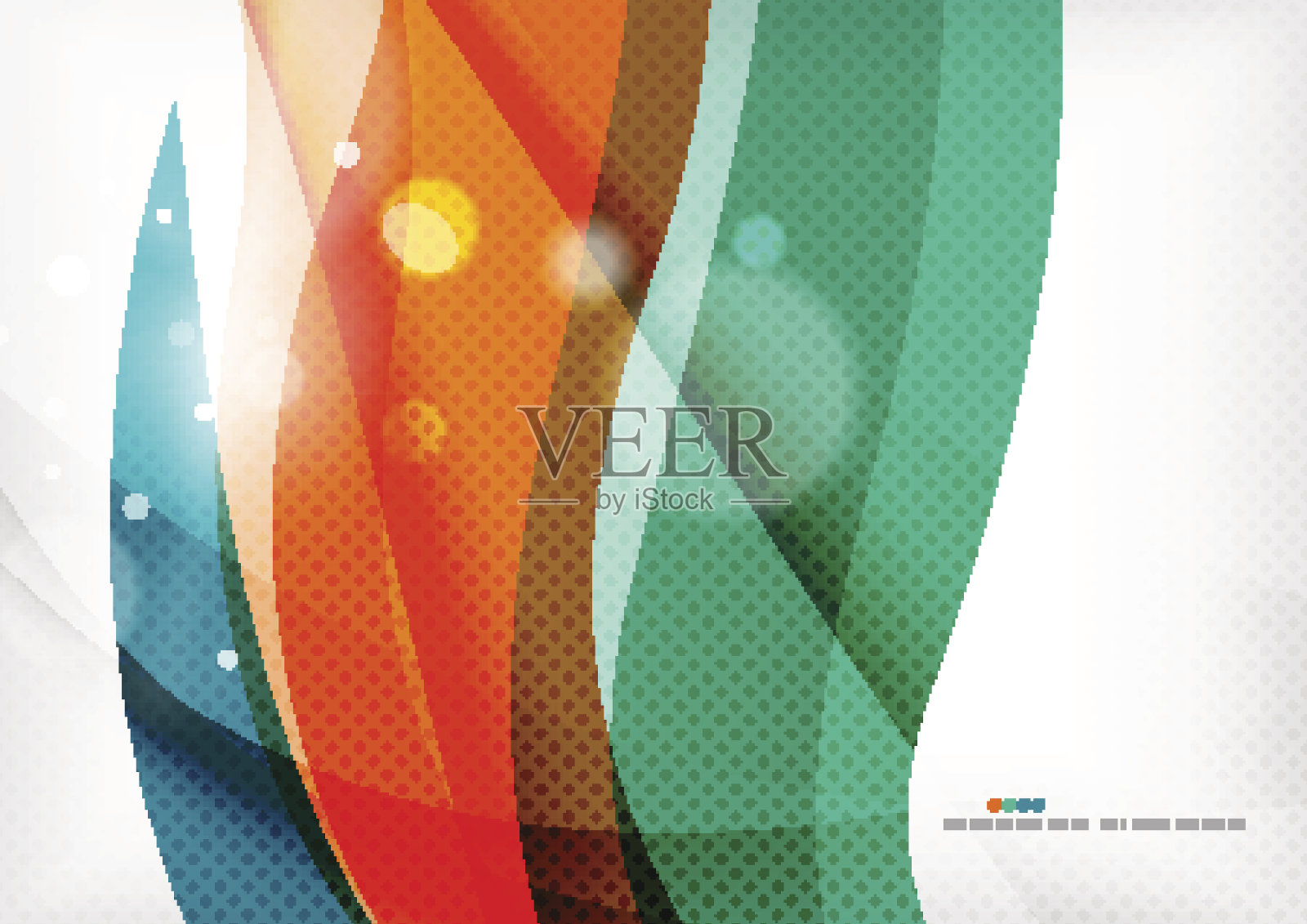 绿色和橙色线条现代抽象背景插画图片素材