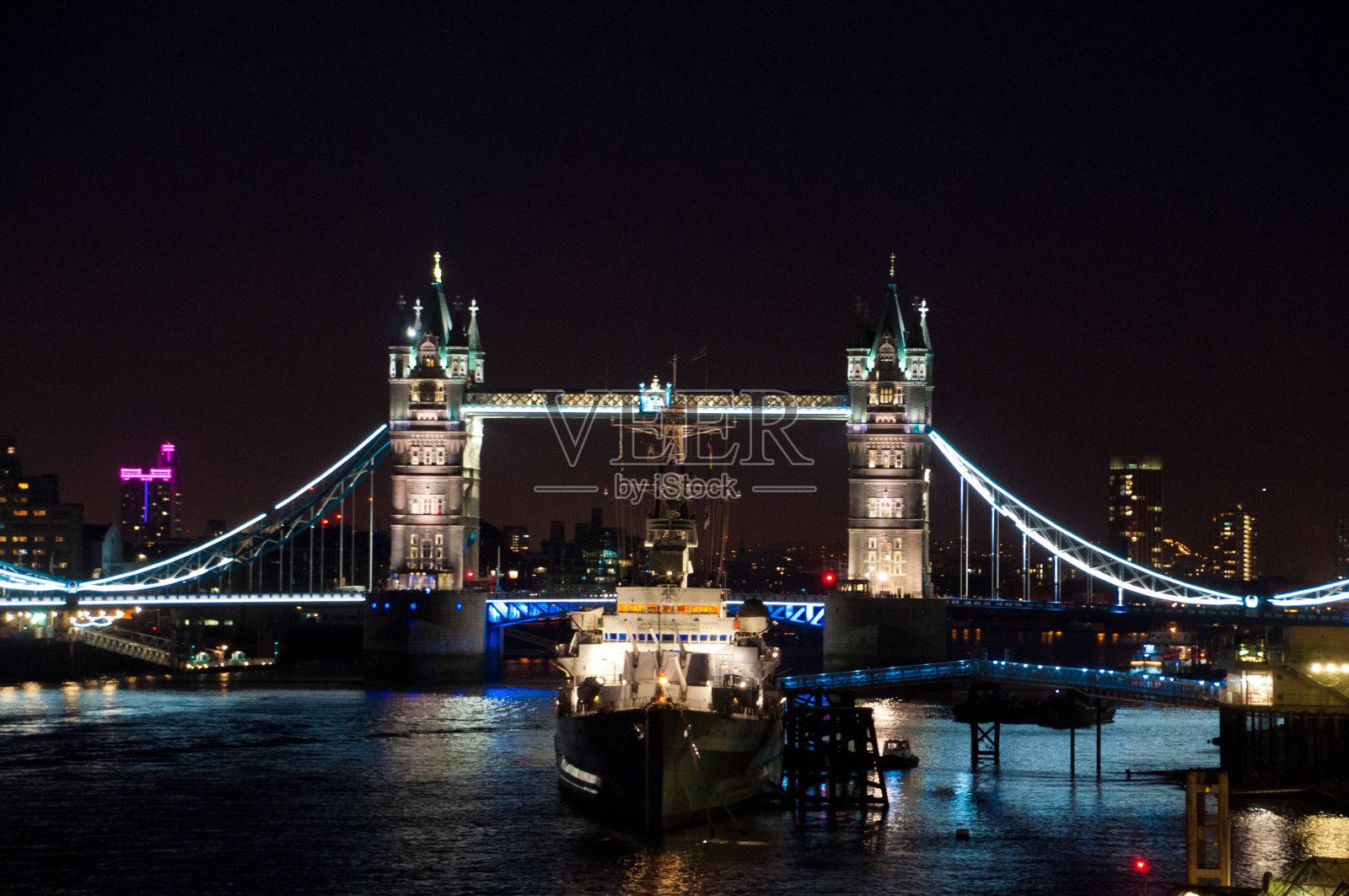 伦敦夜景，英国照片摄影图片