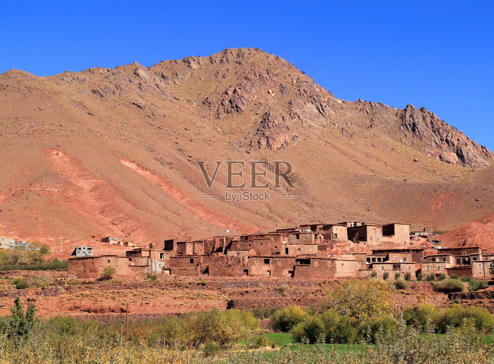 柏柏尔村，高阿特拉斯山脉，摩洛哥。照片摄影图片