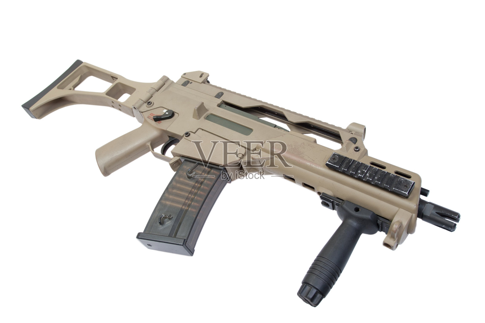 G36步枪，白色背景照片摄影图片