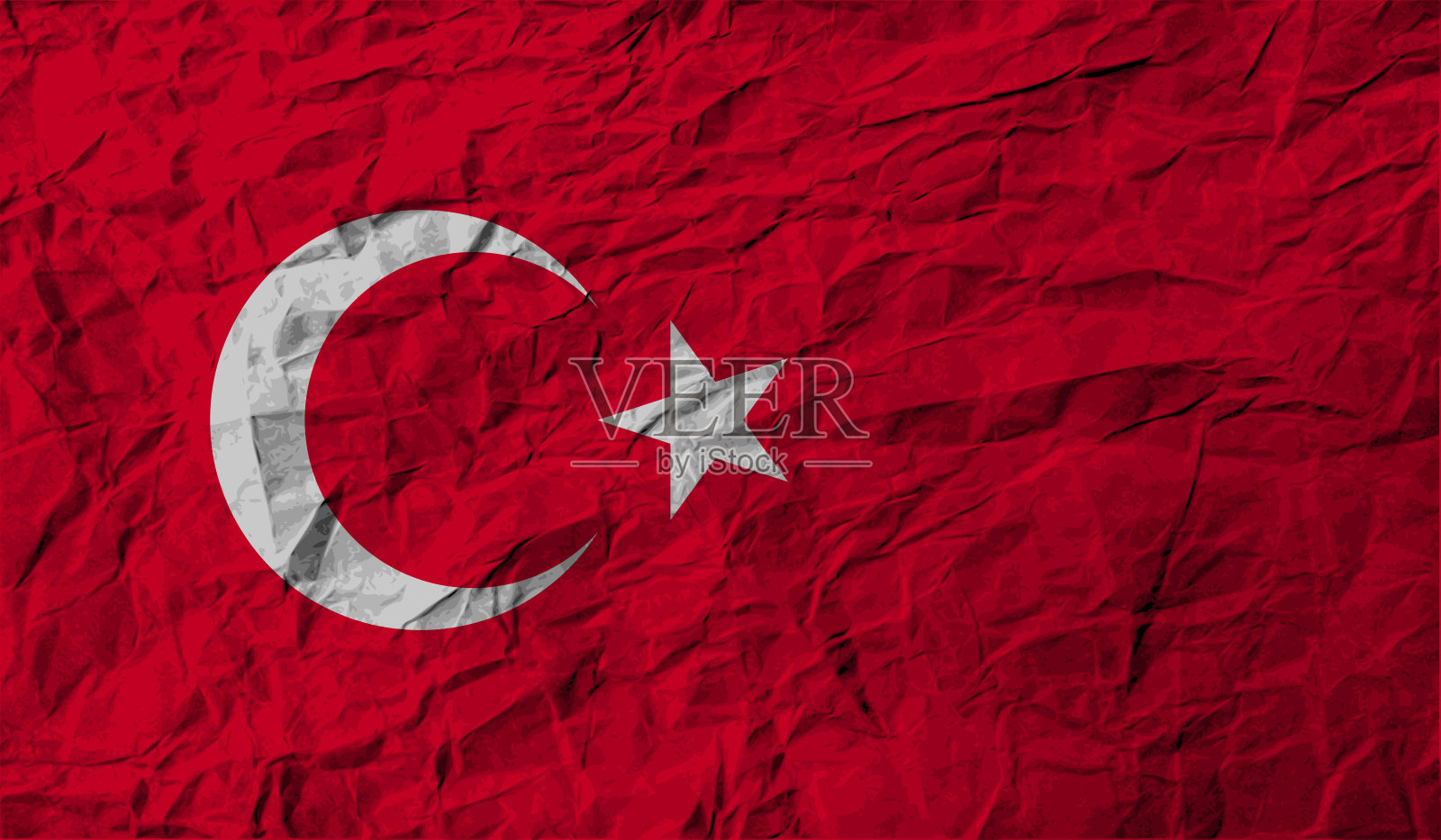 带有古老纹理的土耳其国旗。照片摄影图片