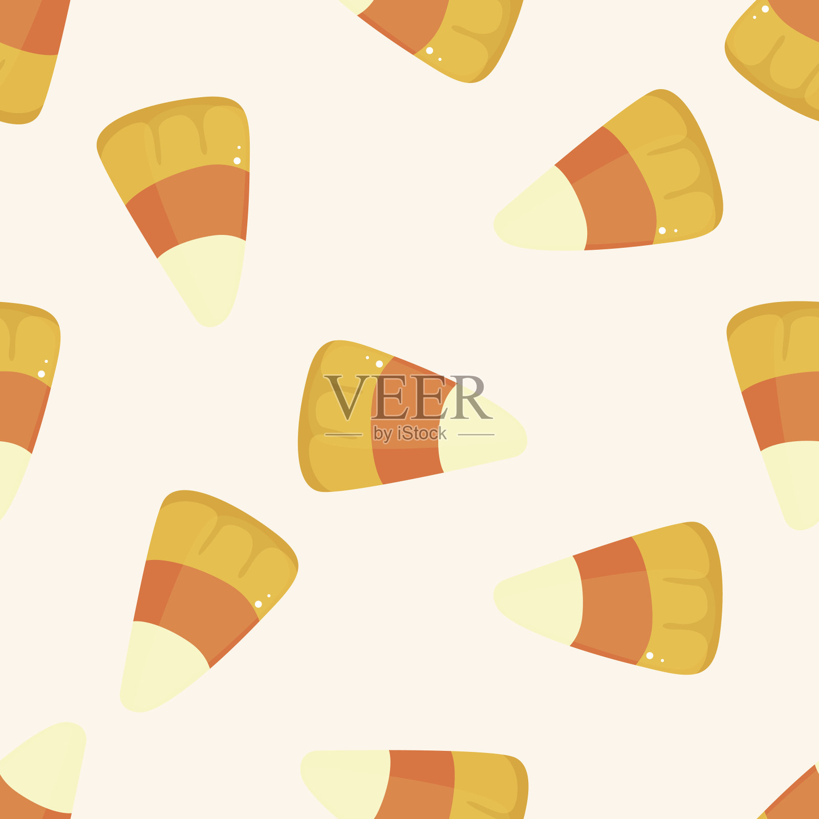 万圣节糖果，卡通无缝图案背景插画图片素材