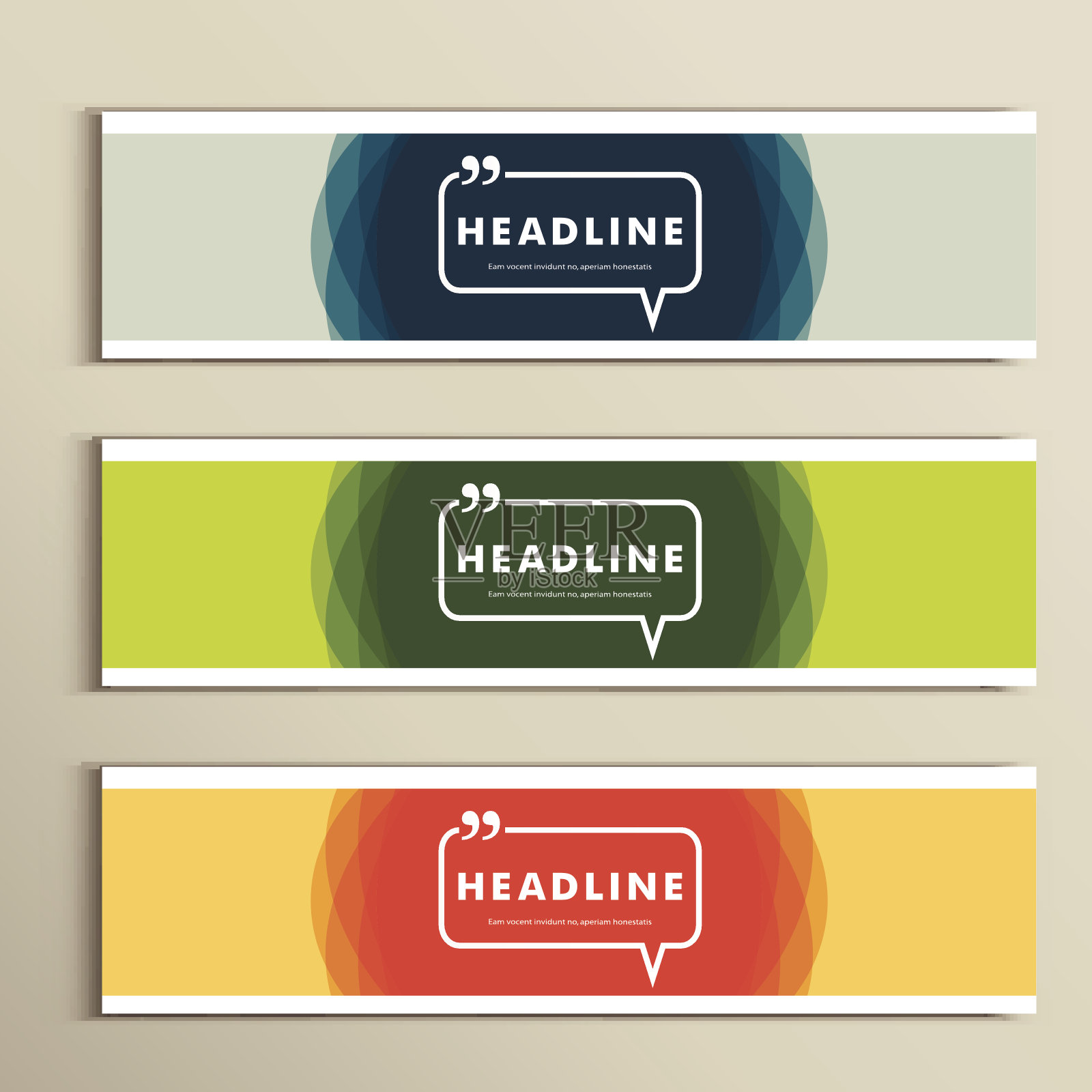 在一个简单的横幅上设置带有演讲气泡的横幅插画图片素材