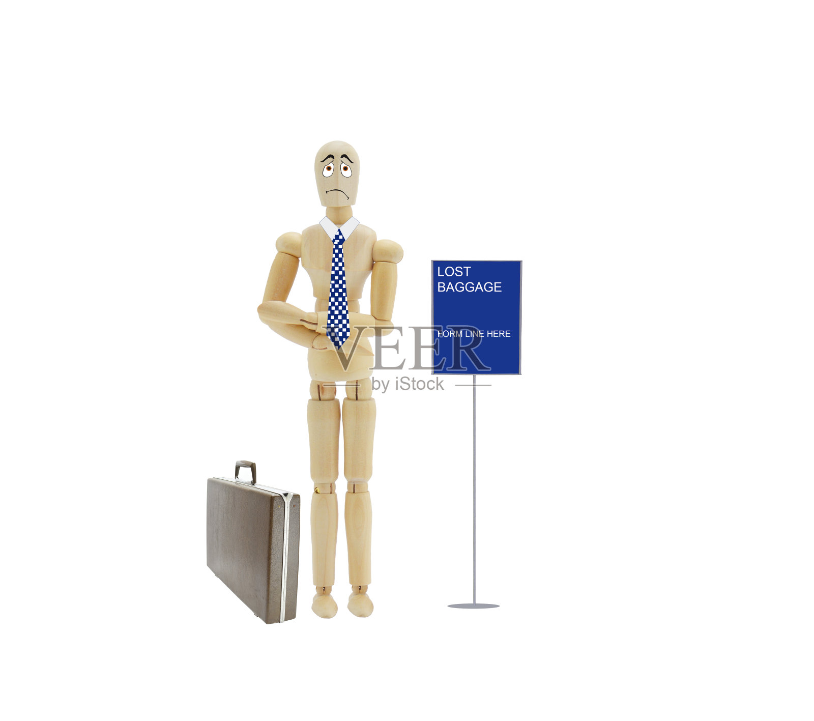 丢失的行李和公文包在排队照片摄影图片