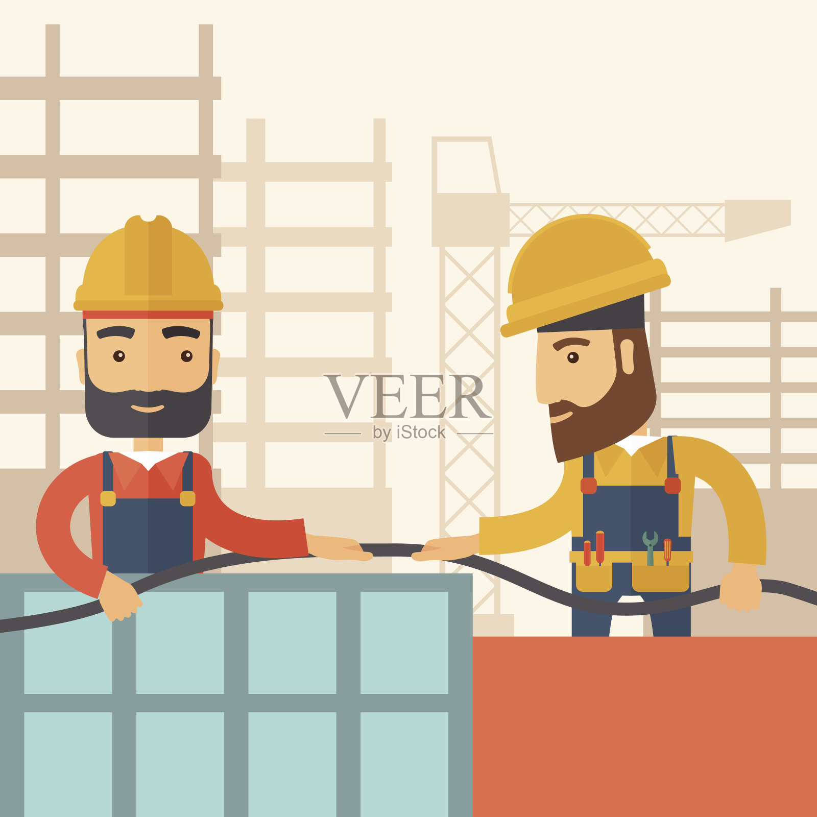 两个工程师插画图片素材