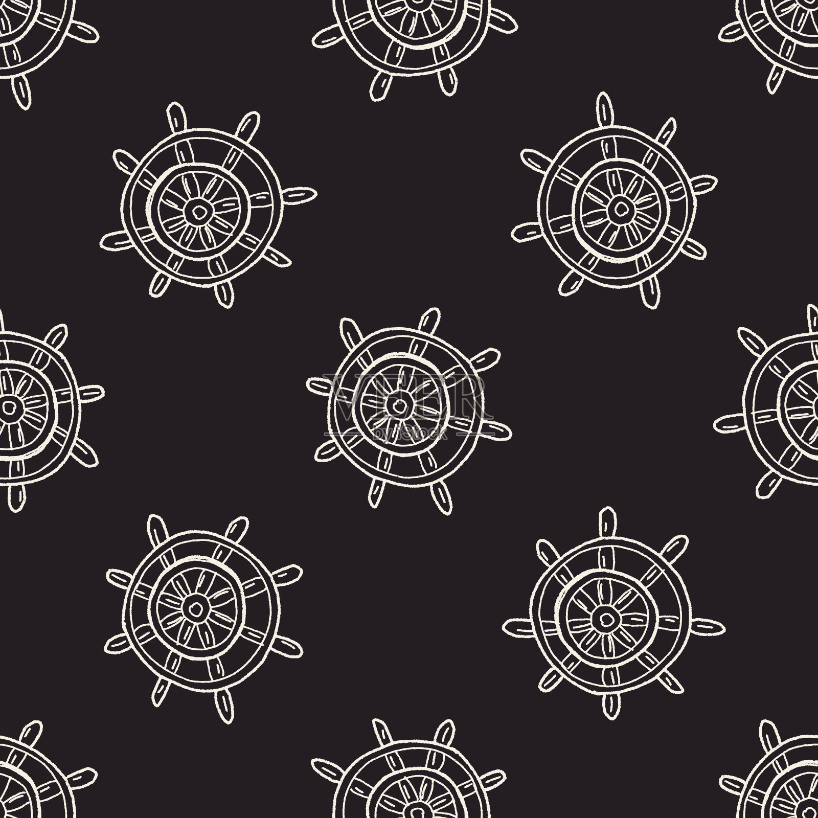 舵涂鸦无缝图案背景插画图片素材