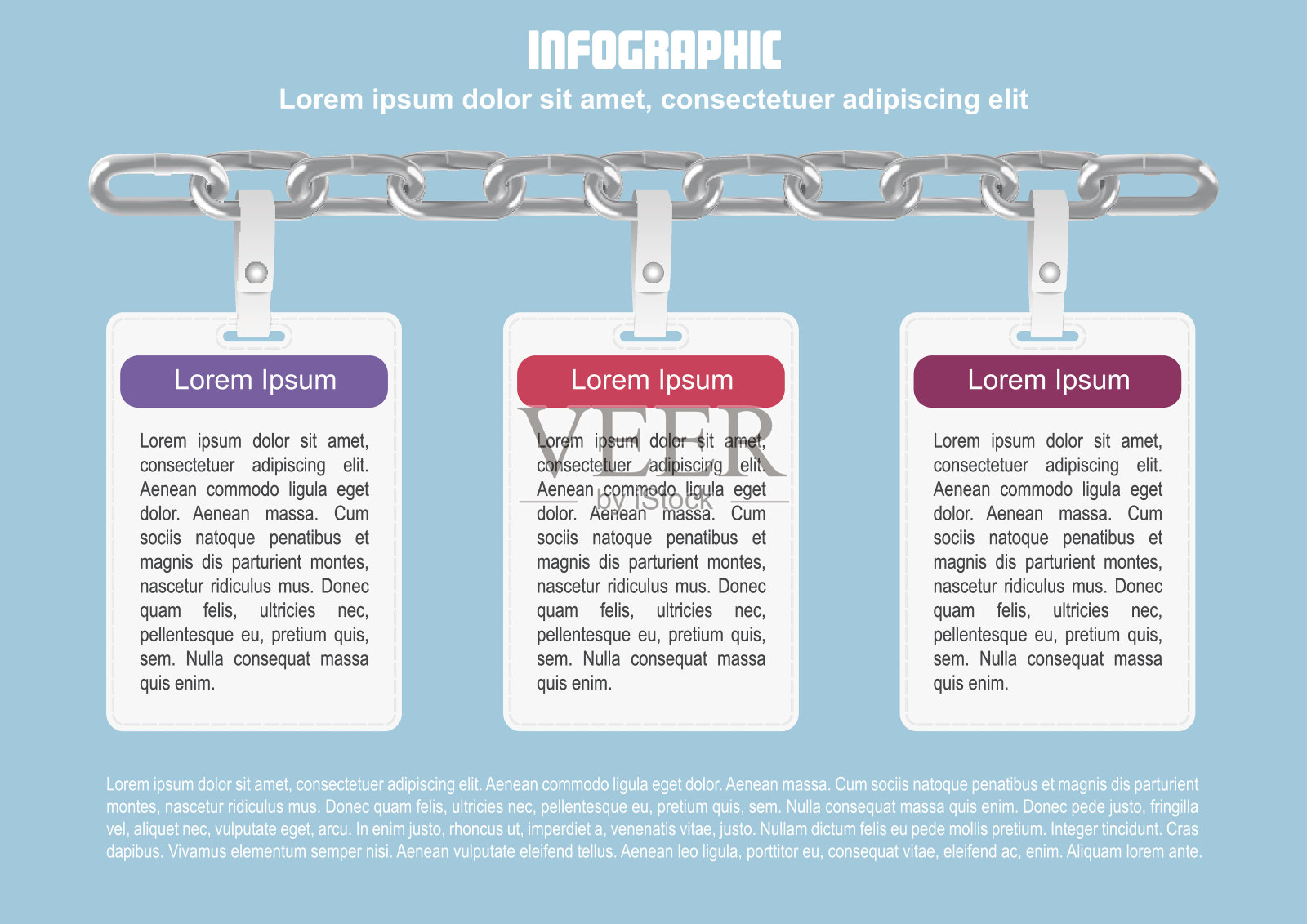 商业信息图表与链和3个选项设计模板素材