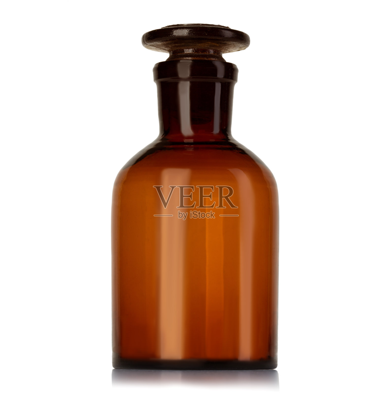 用于在白色背景上分离药物的旧药瓶照片摄影图片