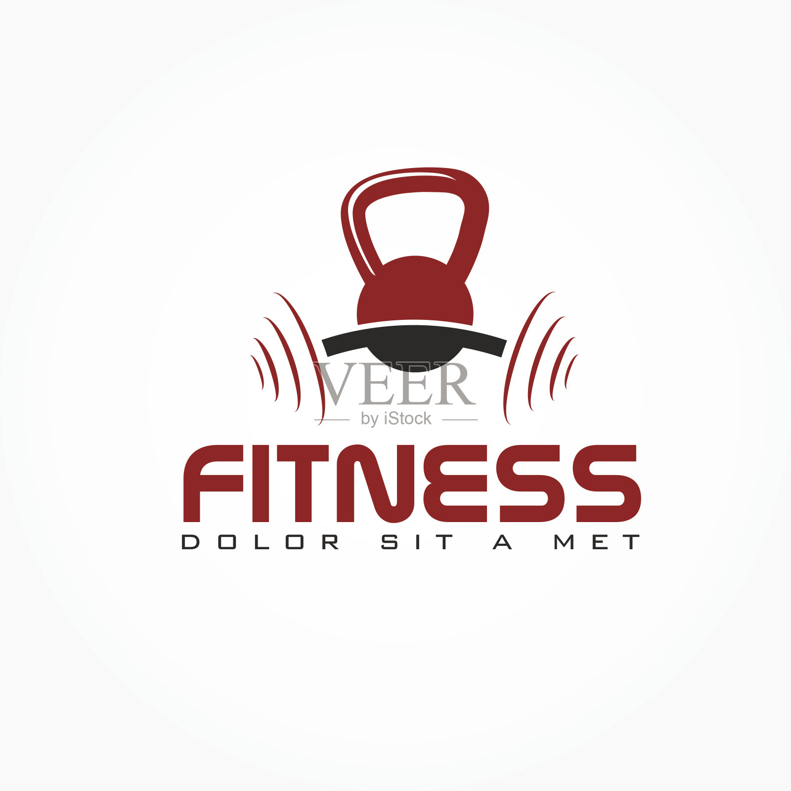 壶铃和杠铃矢量设计模板插画图片素材