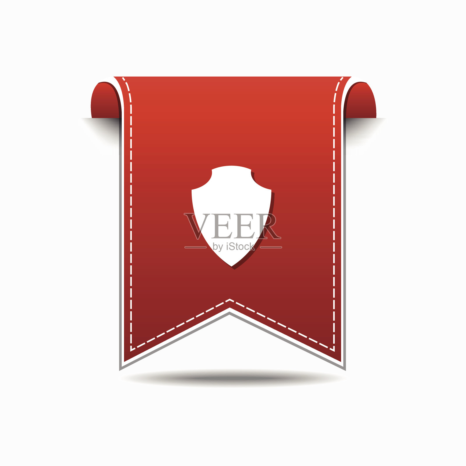 盾牌标志红色矢量图标设计插画图片素材