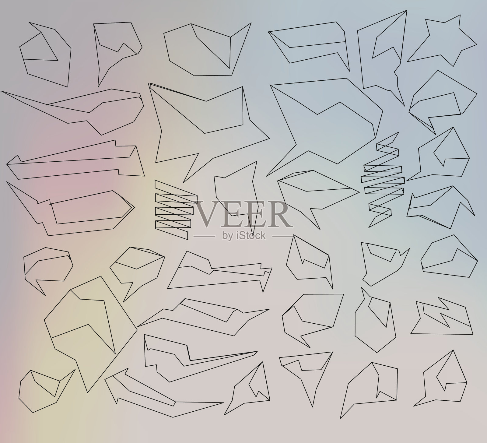 一组抽象的气球插画图片素材