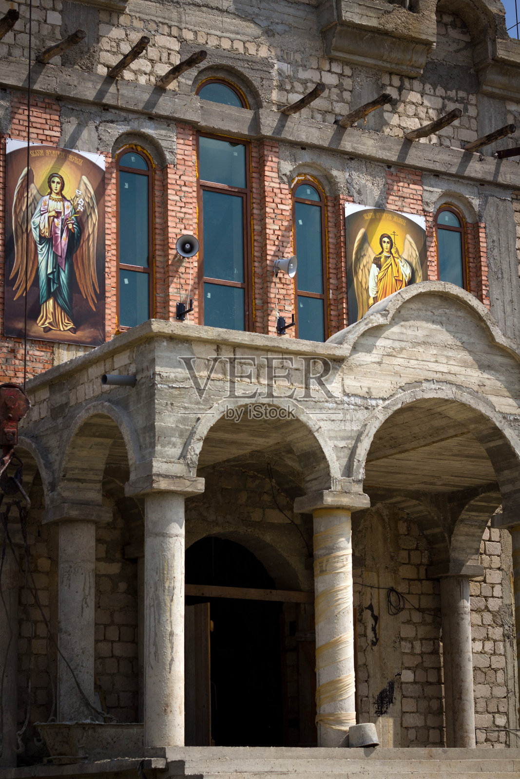 在绿色的背景上开着丁香花照片摄影图片