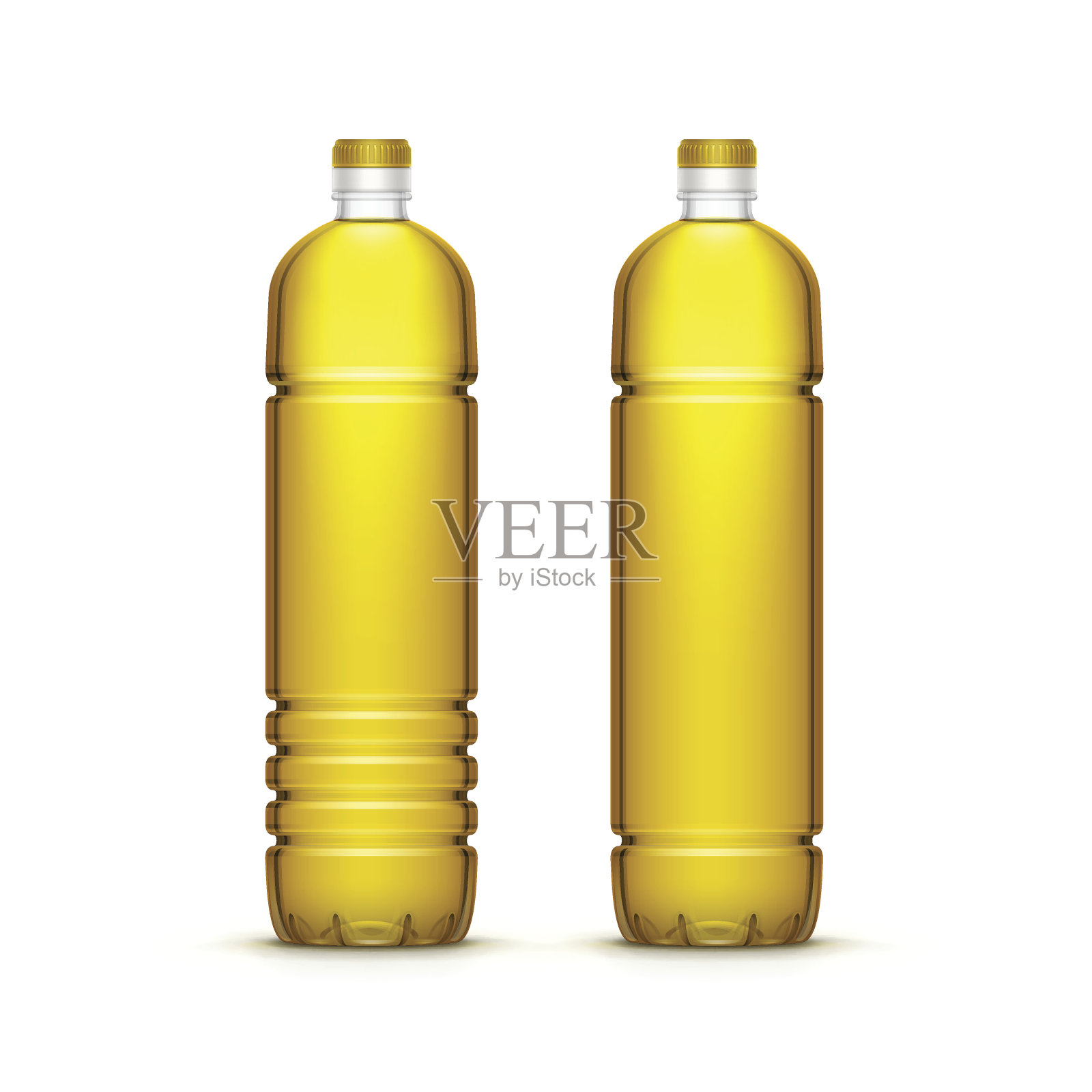 Vector塑料向日葵橄榄油空白瓶分离插画图片素材