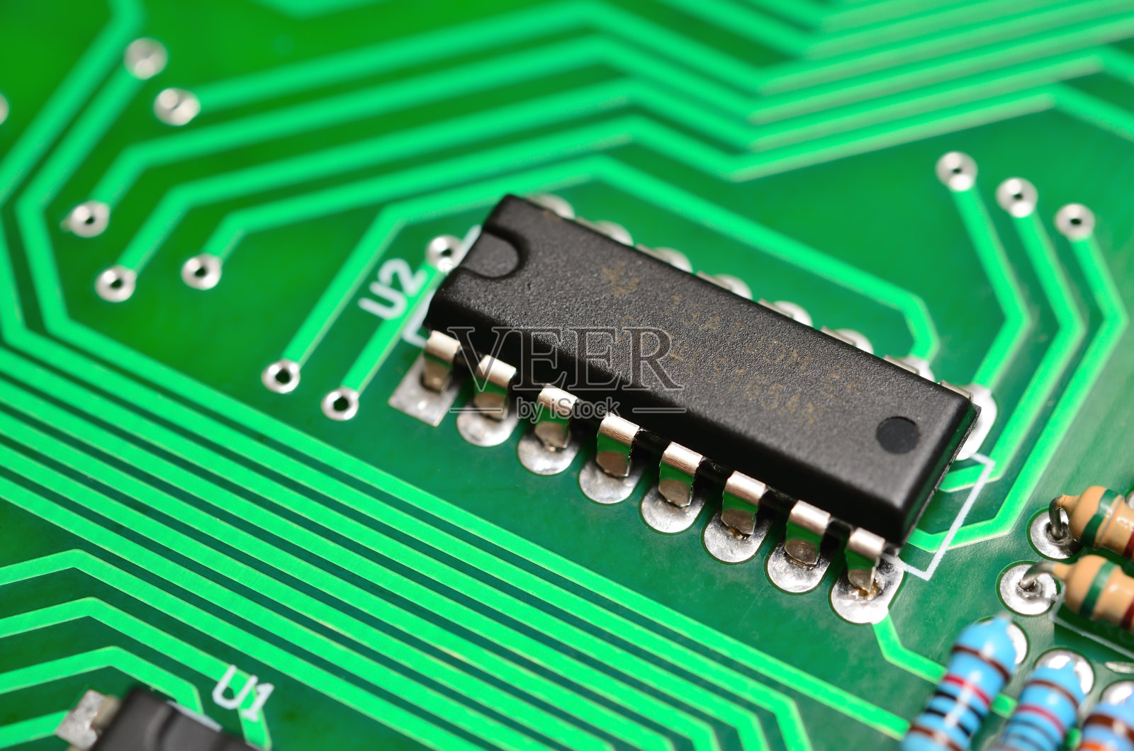 电子印刷电路板的细节照片摄影图片