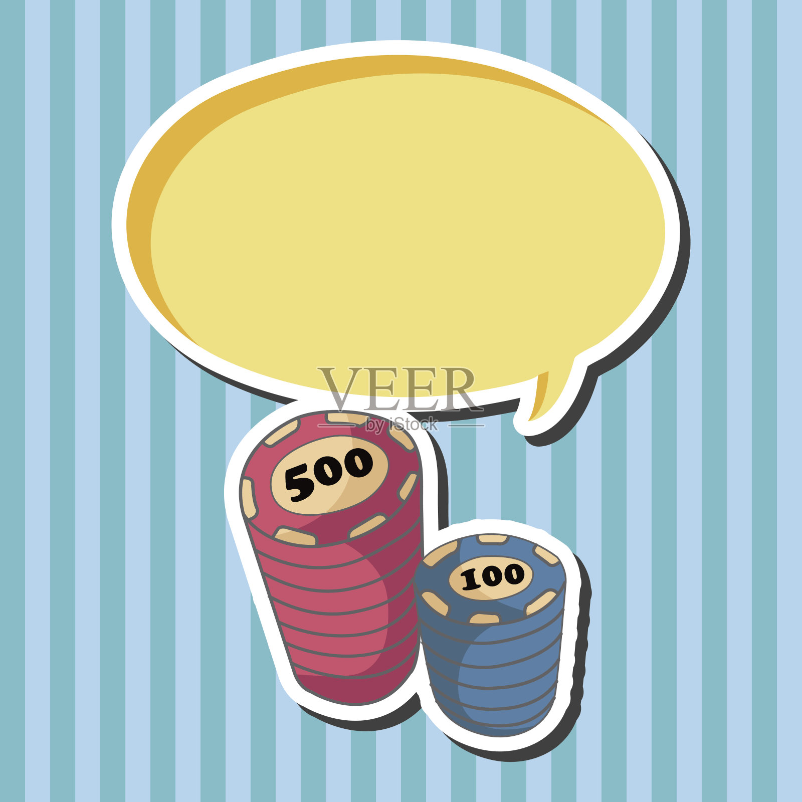 赌场数字球主题元素插画图片素材