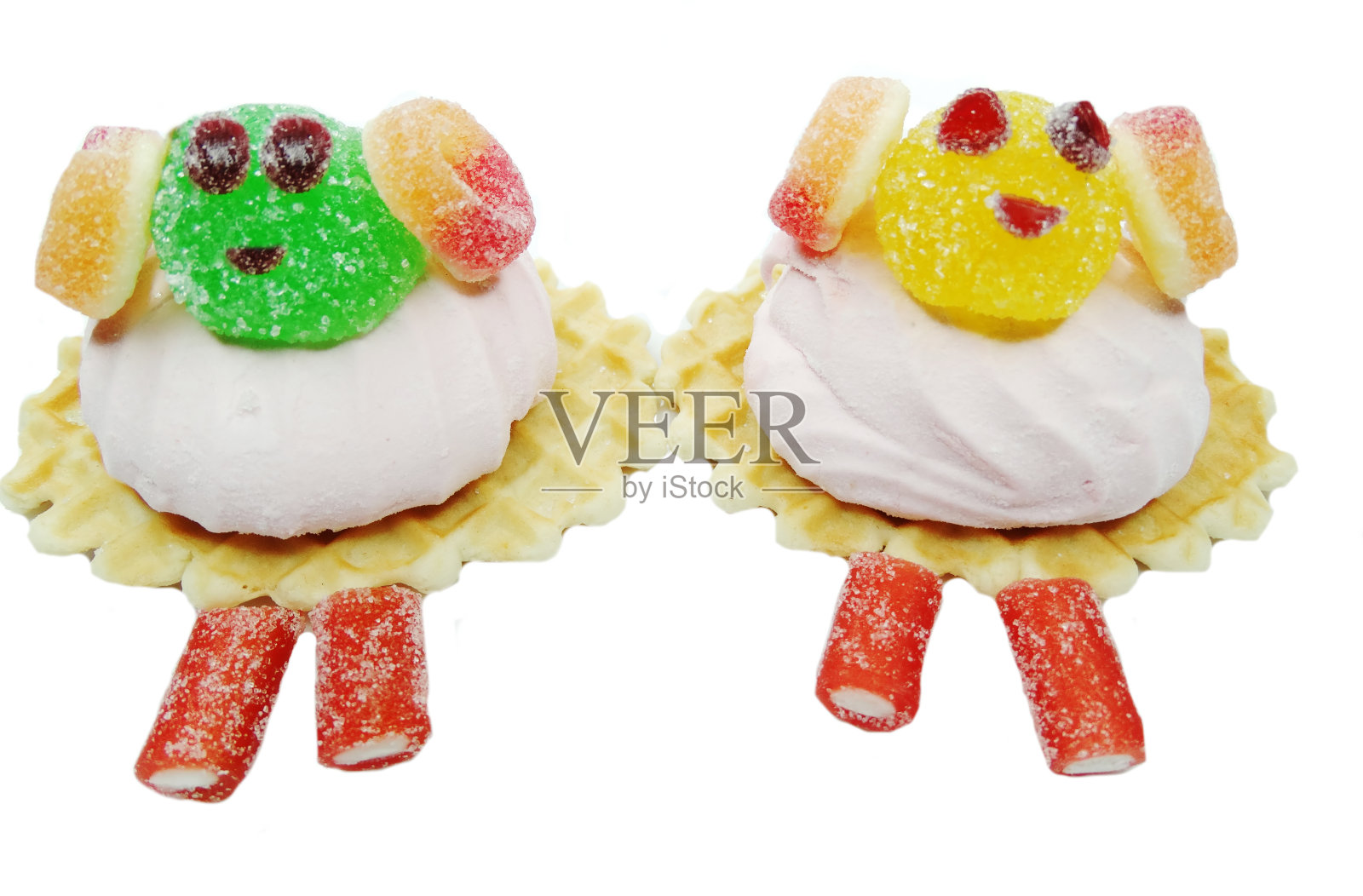 创意果酱、水果、果冻、甜食船形式照片摄影图片