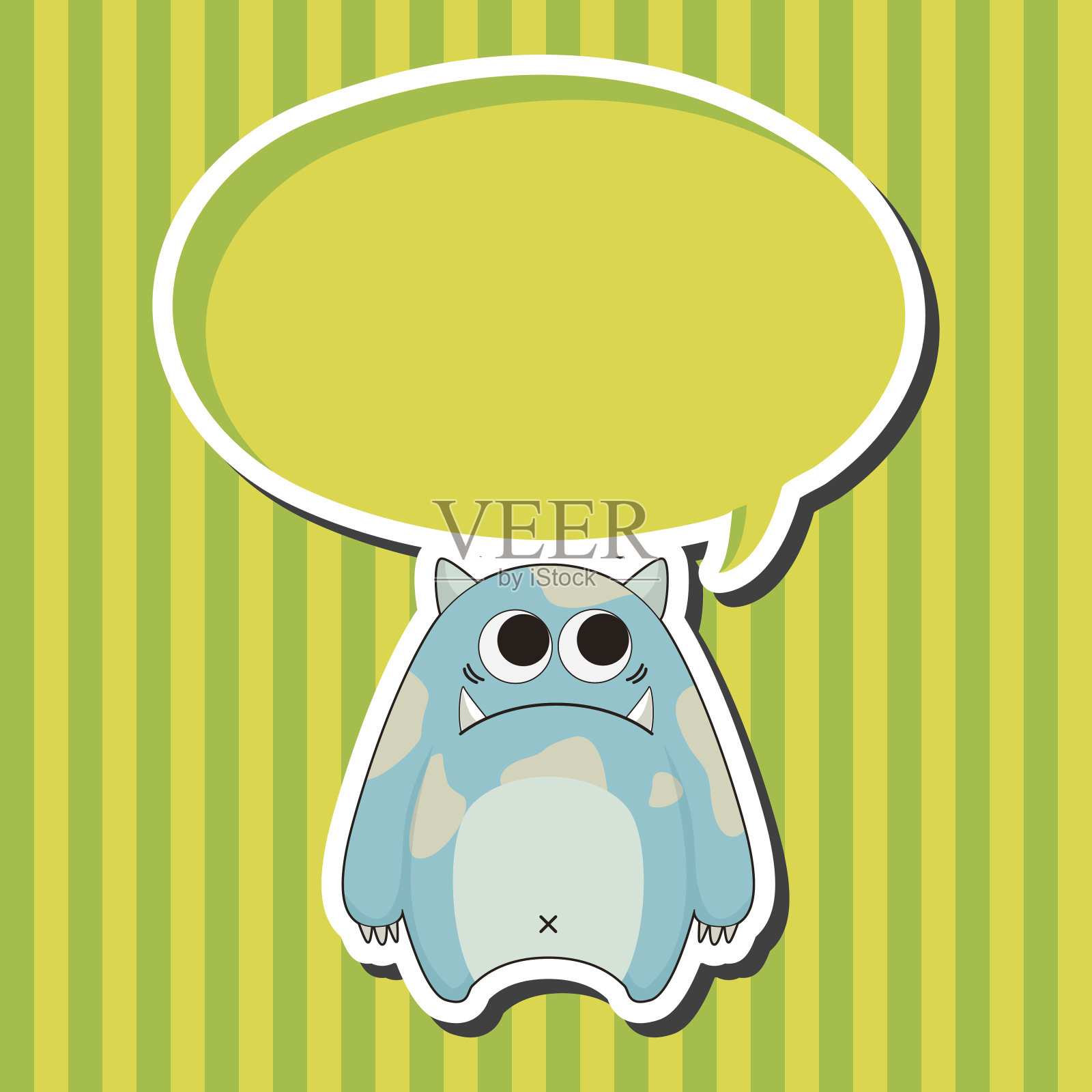 怪物卡通主题元素向量，eps插画图片素材