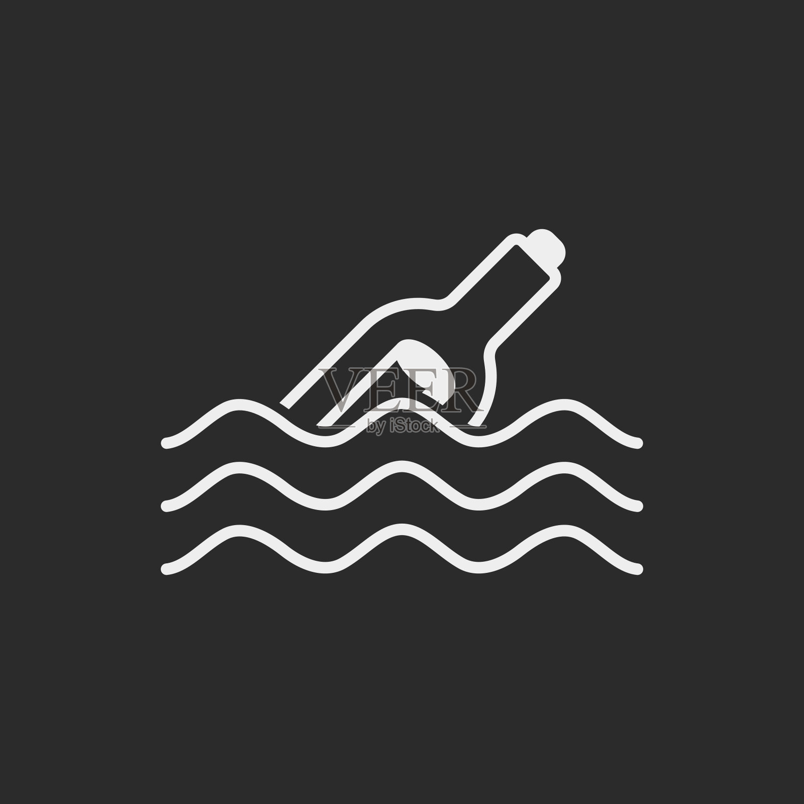 瓶子行图标中的消息插画图片素材