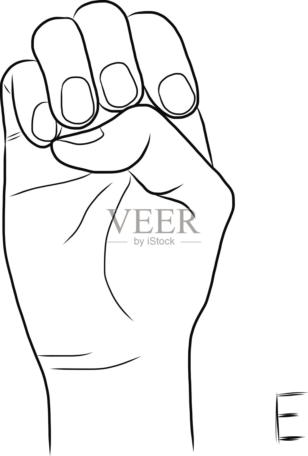 手语和字母E设计元素图片