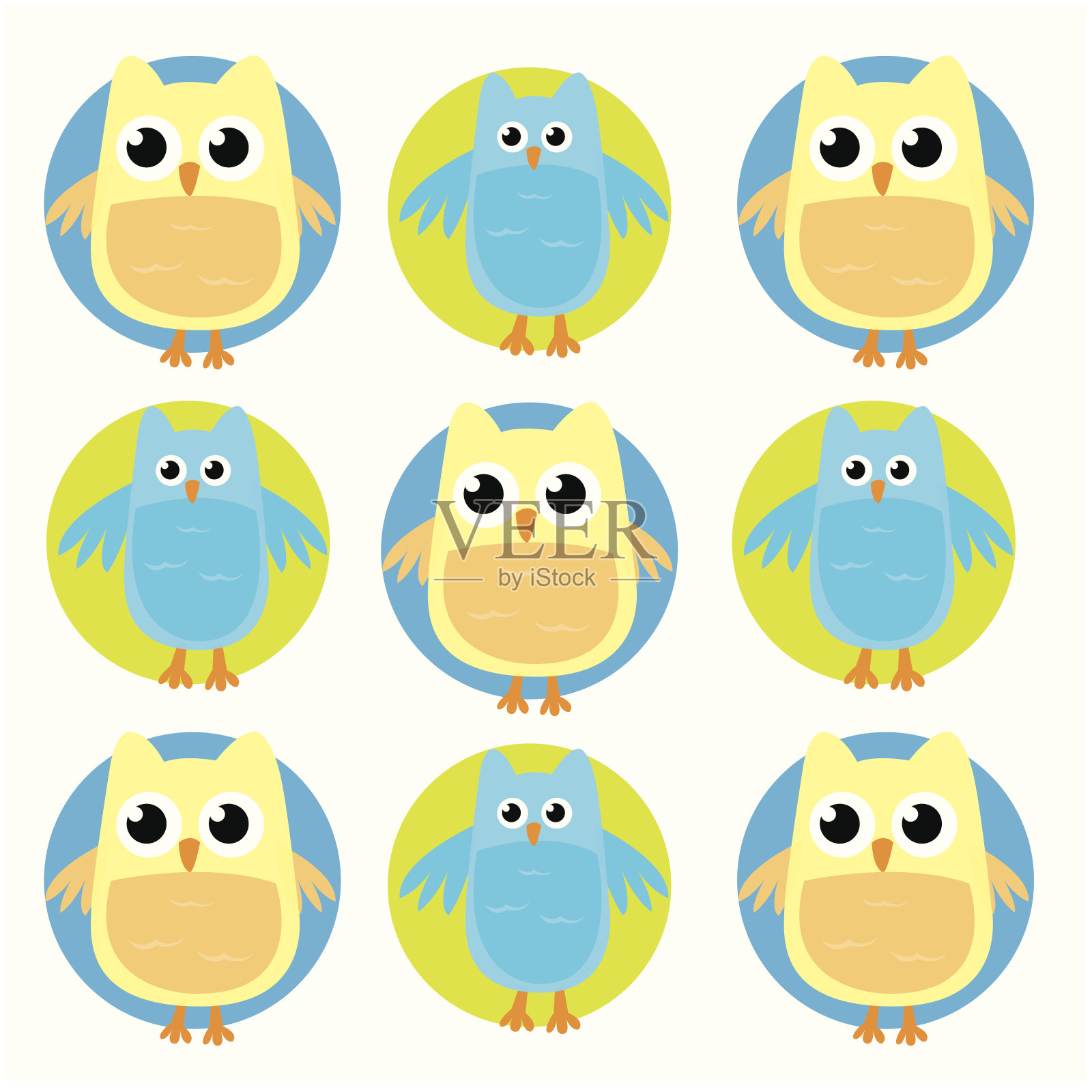 可爱的猫头鹰设计元素图片