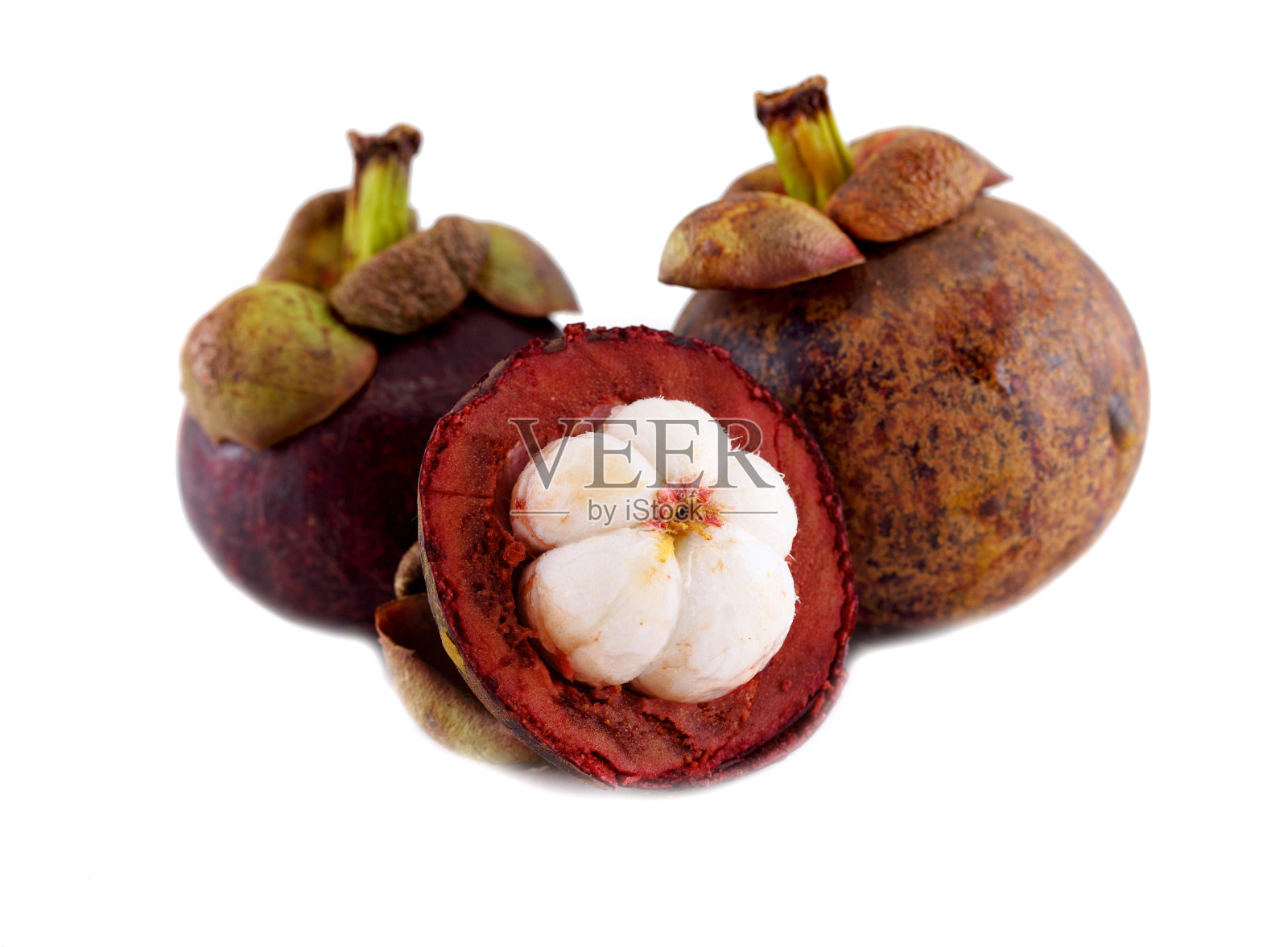 山竹孤立在白色上照片摄影图片