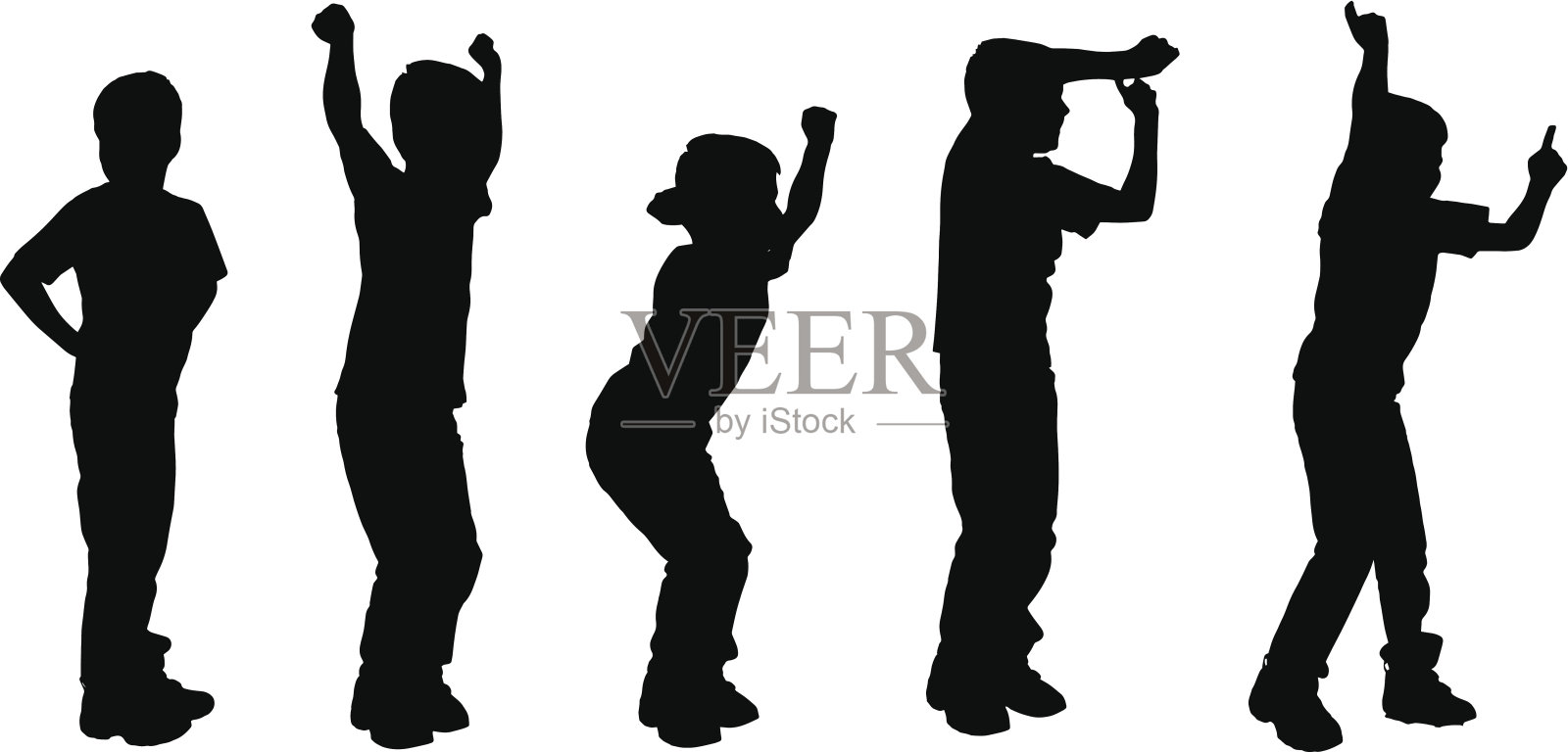 矢量剪影的一个男孩。设计元素图片