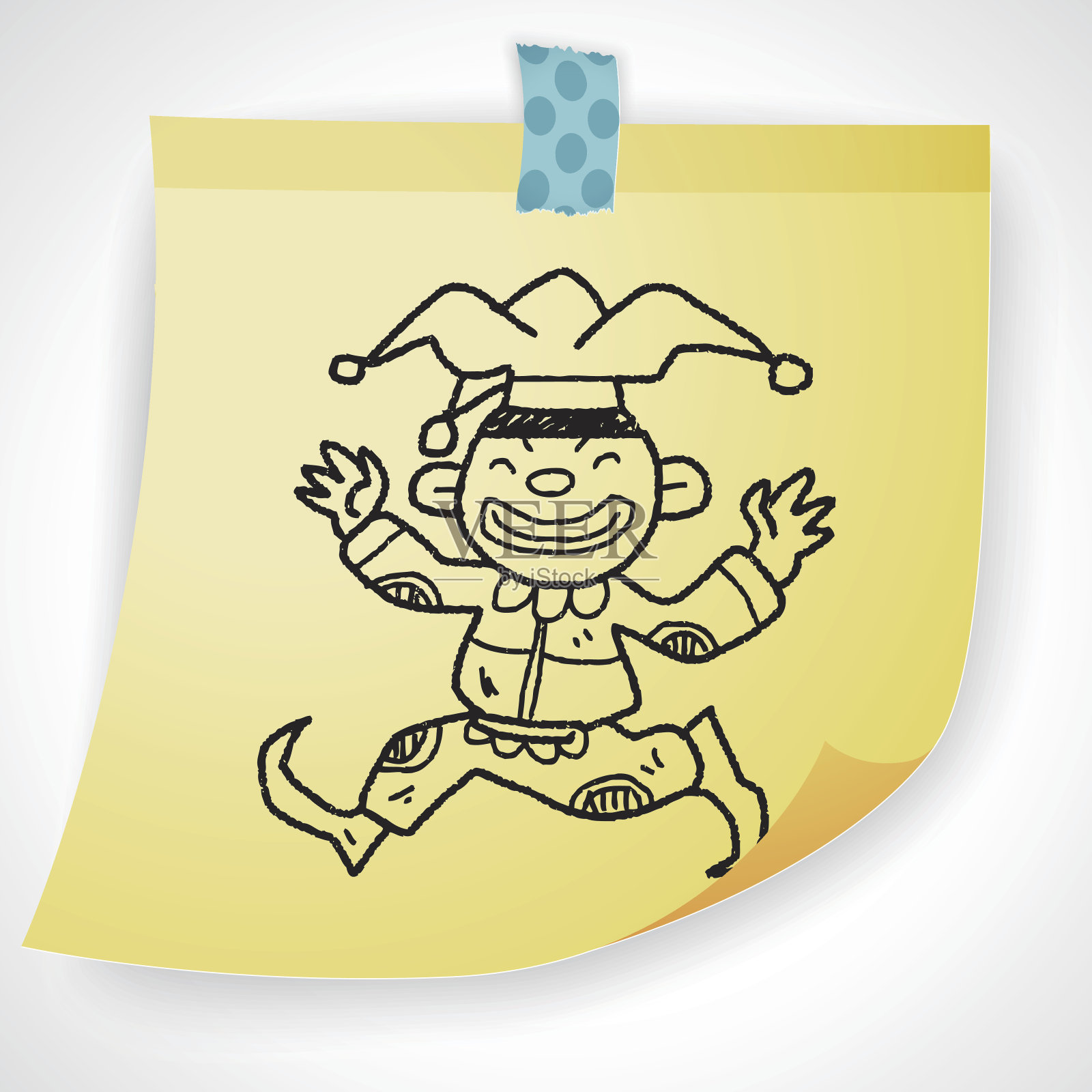 小丑涂鸦画插画图片素材