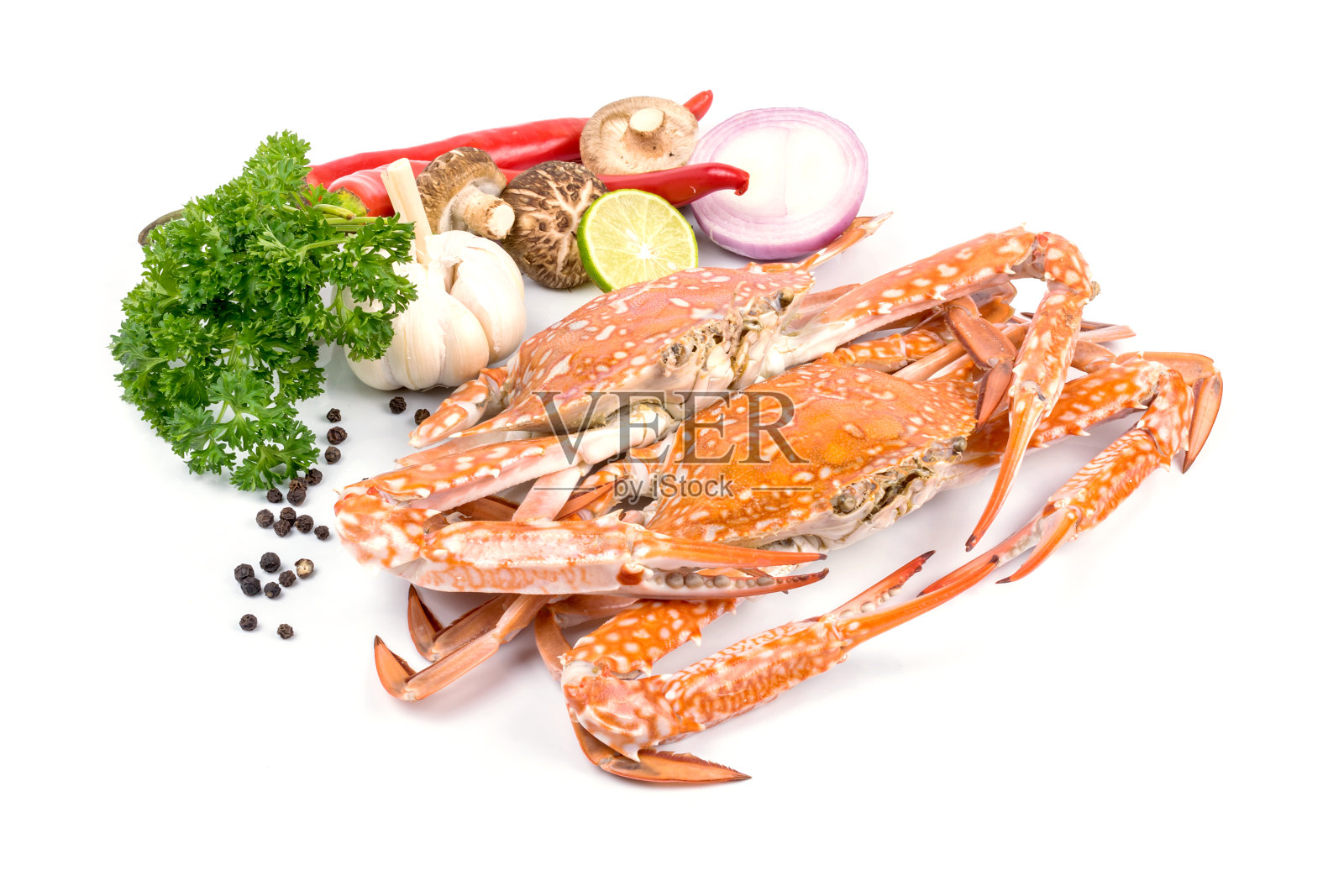 清蒸青蟹照片摄影图片