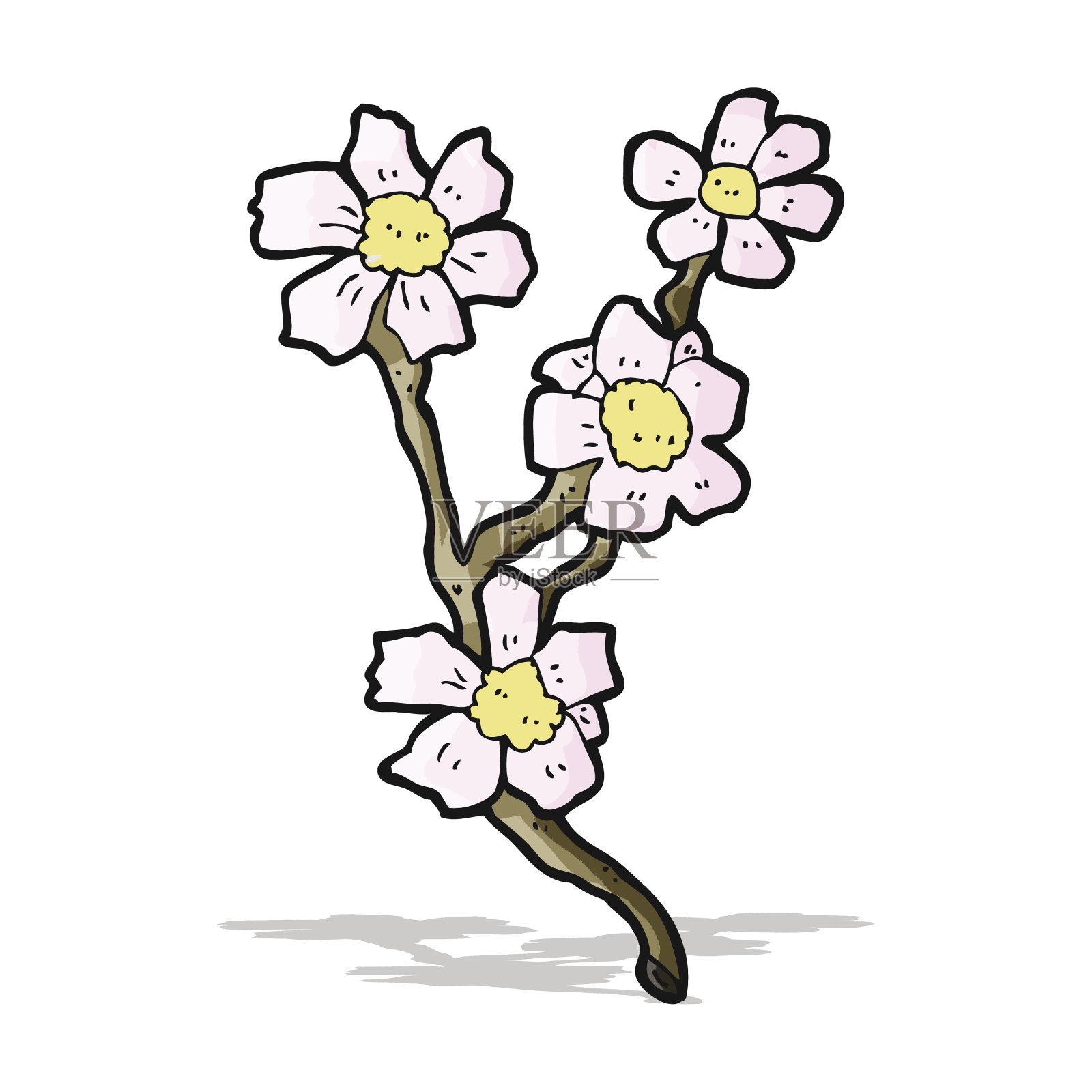 卡通花插画图片素材