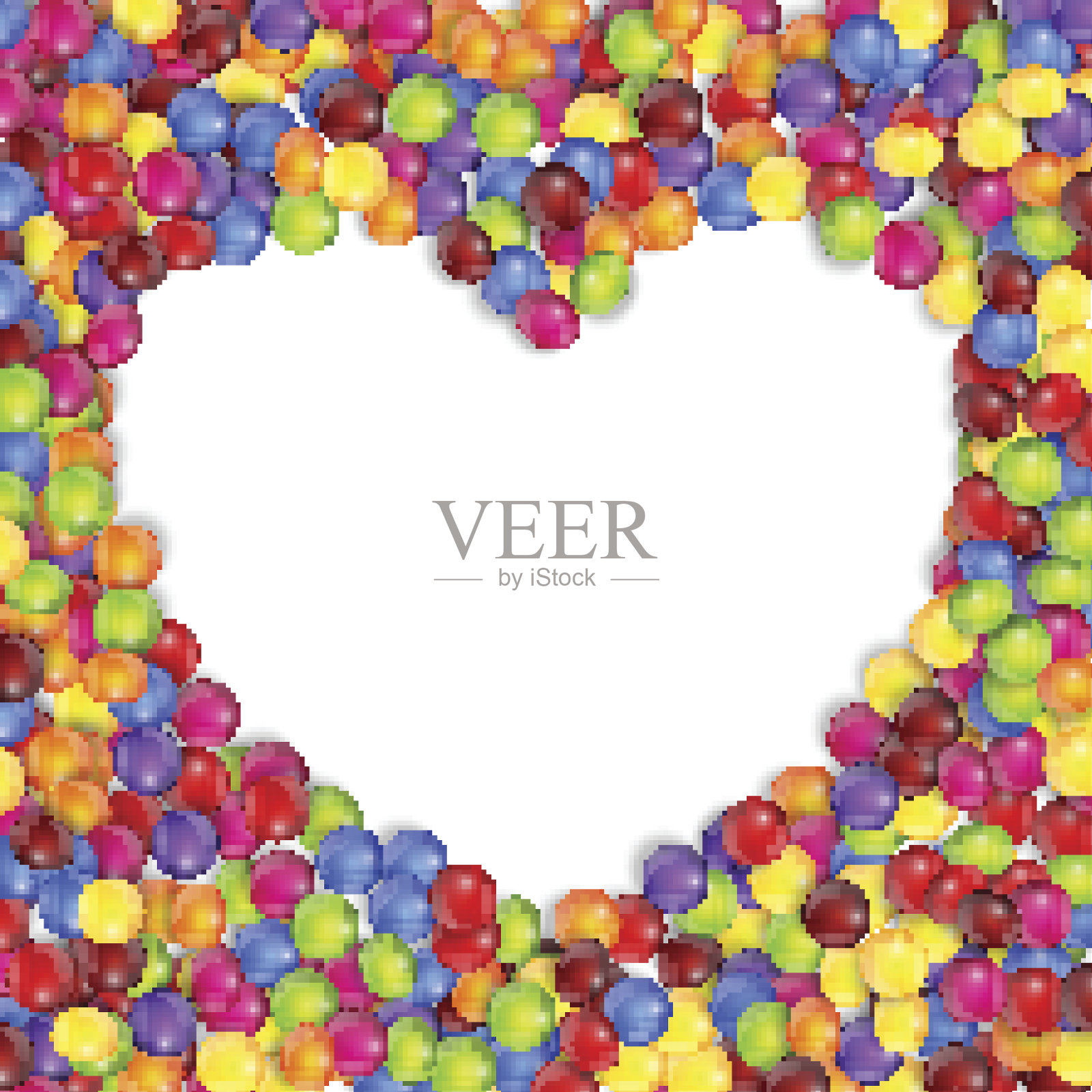 爱的框架彩色糖果插画图片素材