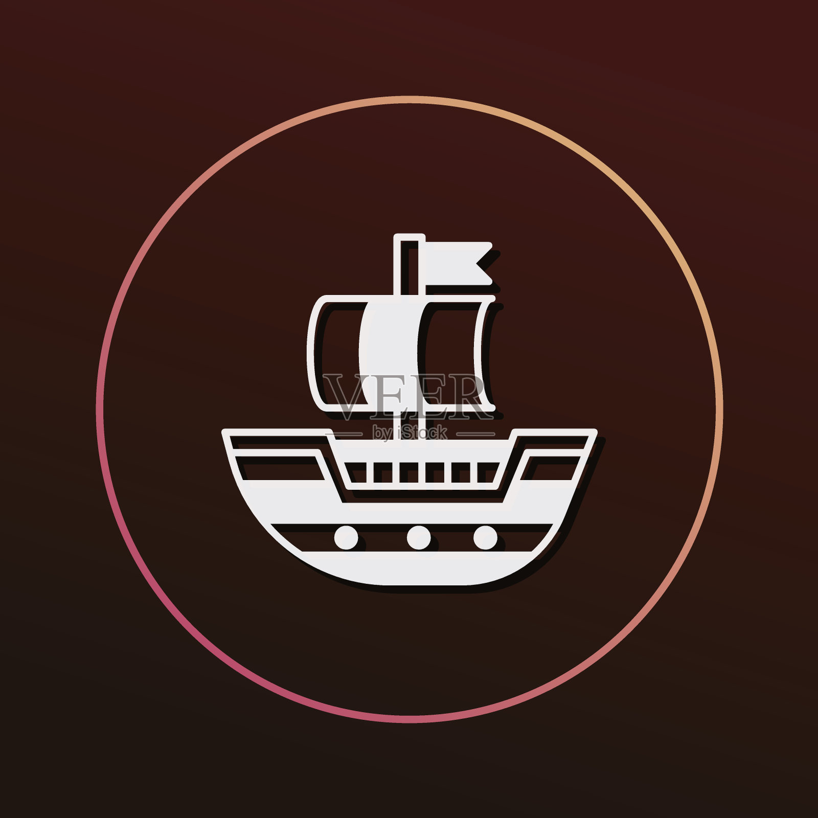 海盗船图标插画图片素材