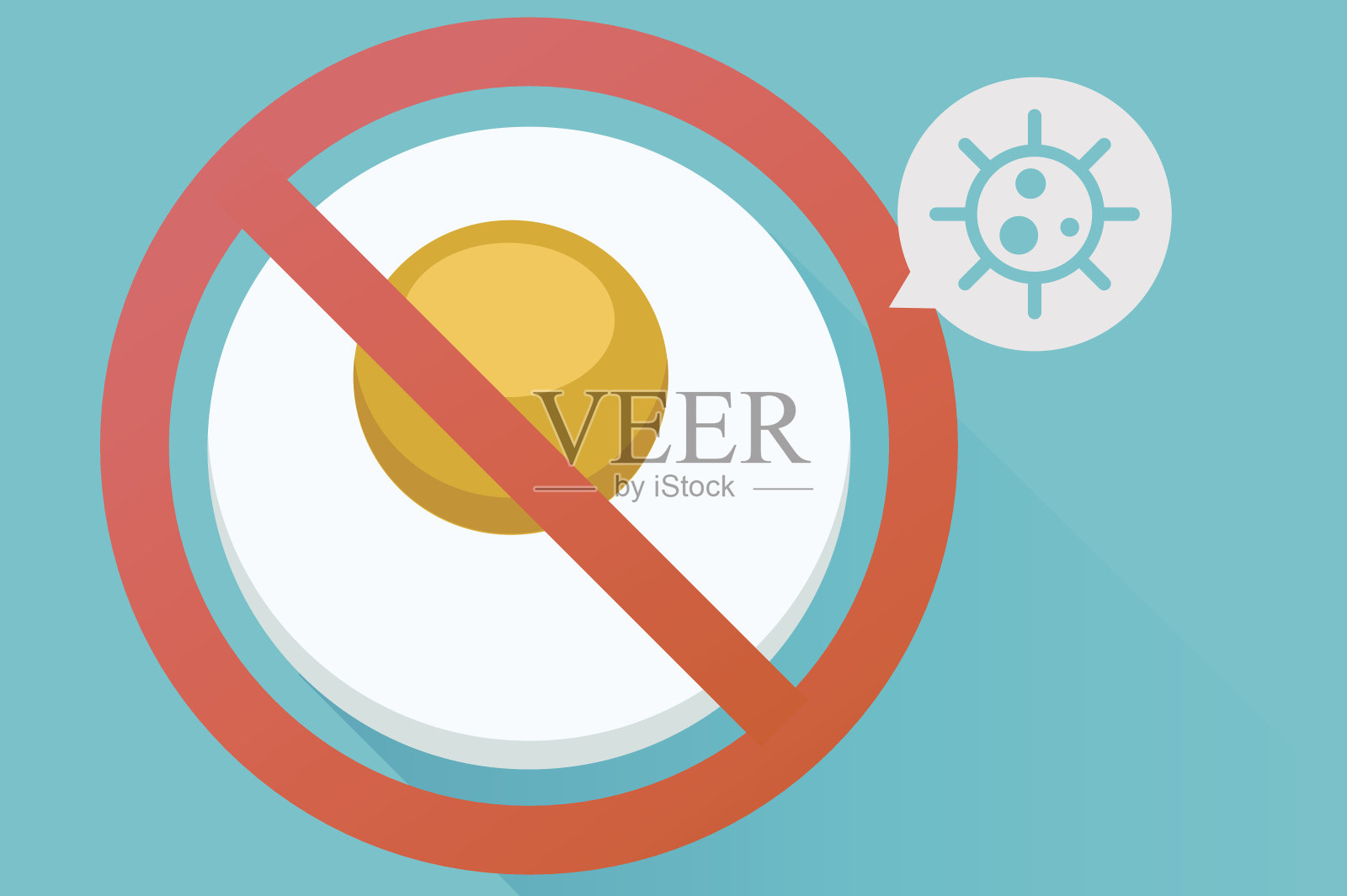 被禁止的鸡蛋插画图片素材