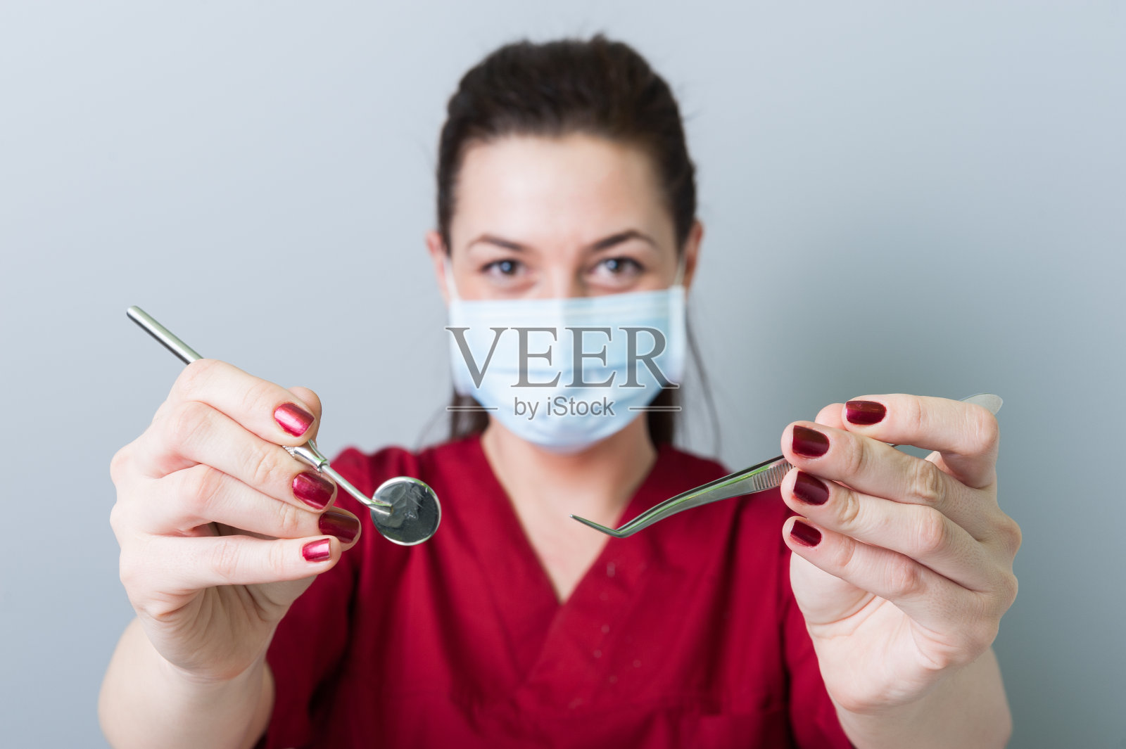 成功的女牙医概念与选择性的焦点照片摄影图片