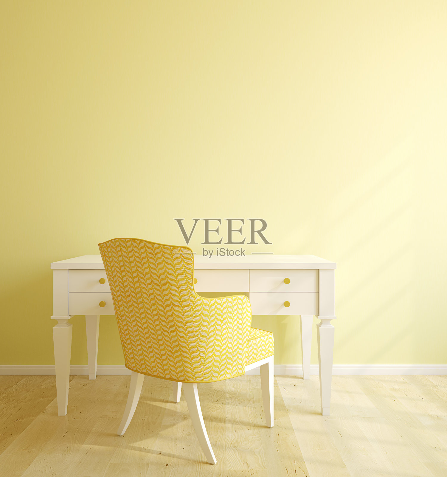 家庭办公室内部。照片摄影图片