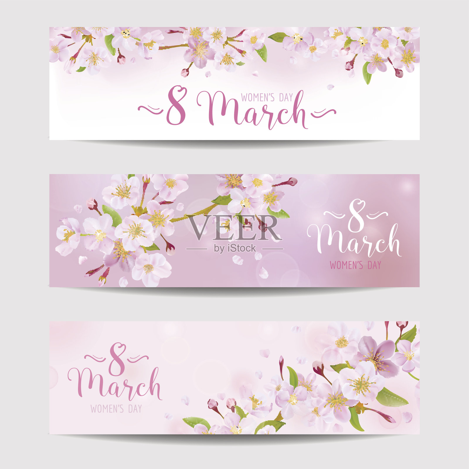 3月8日-妇女节贺卡模板插画图片素材