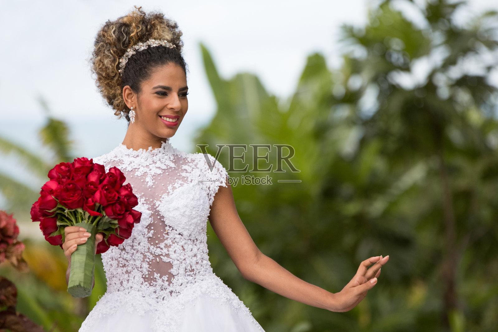 黑发的新娘照片摄影图片