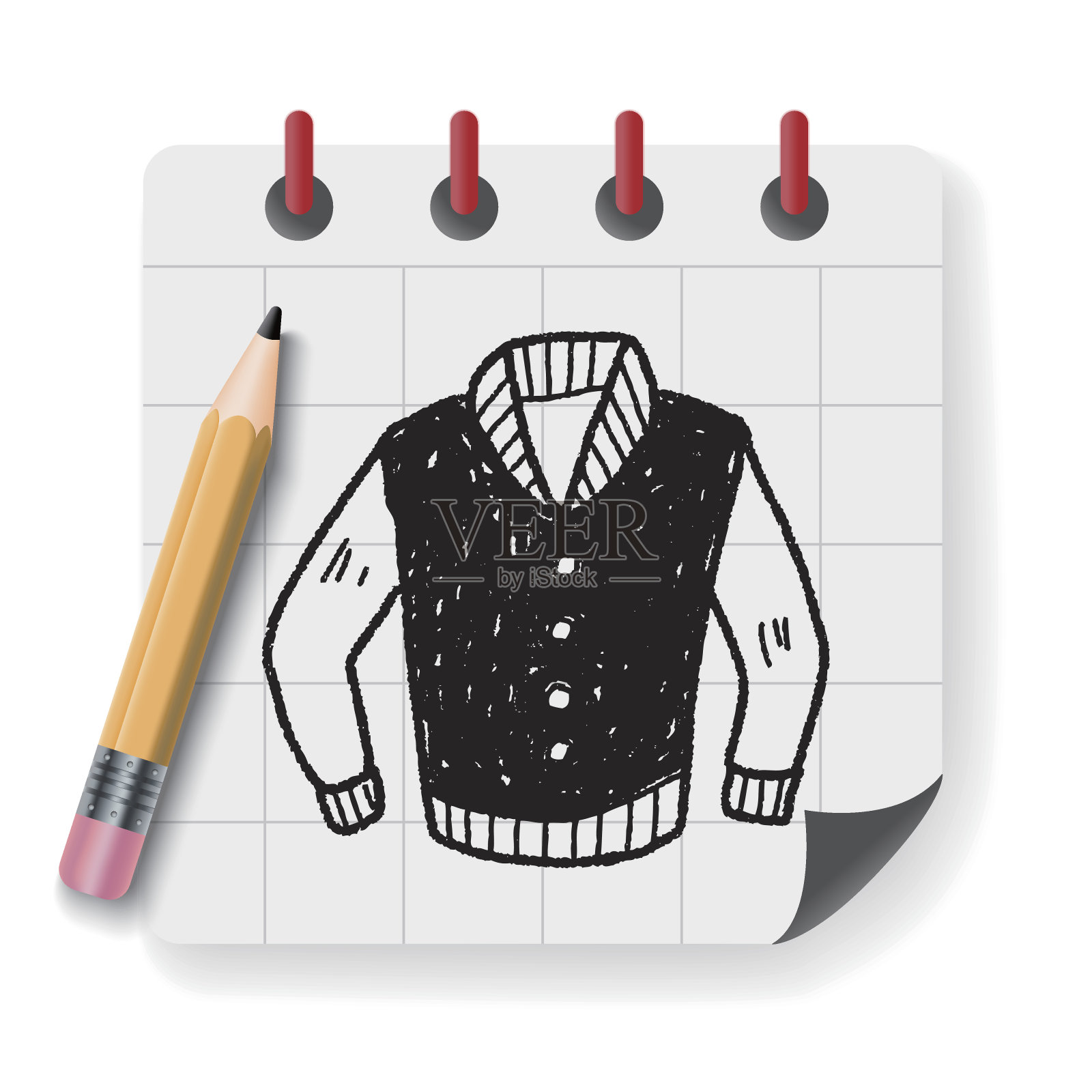 外套涂鸦插画图片素材