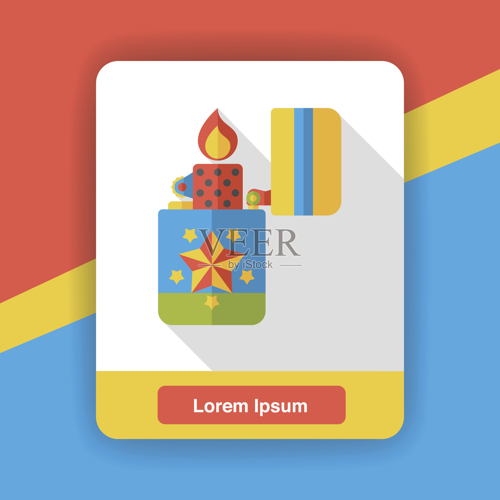 火机平面图标插画图片素材