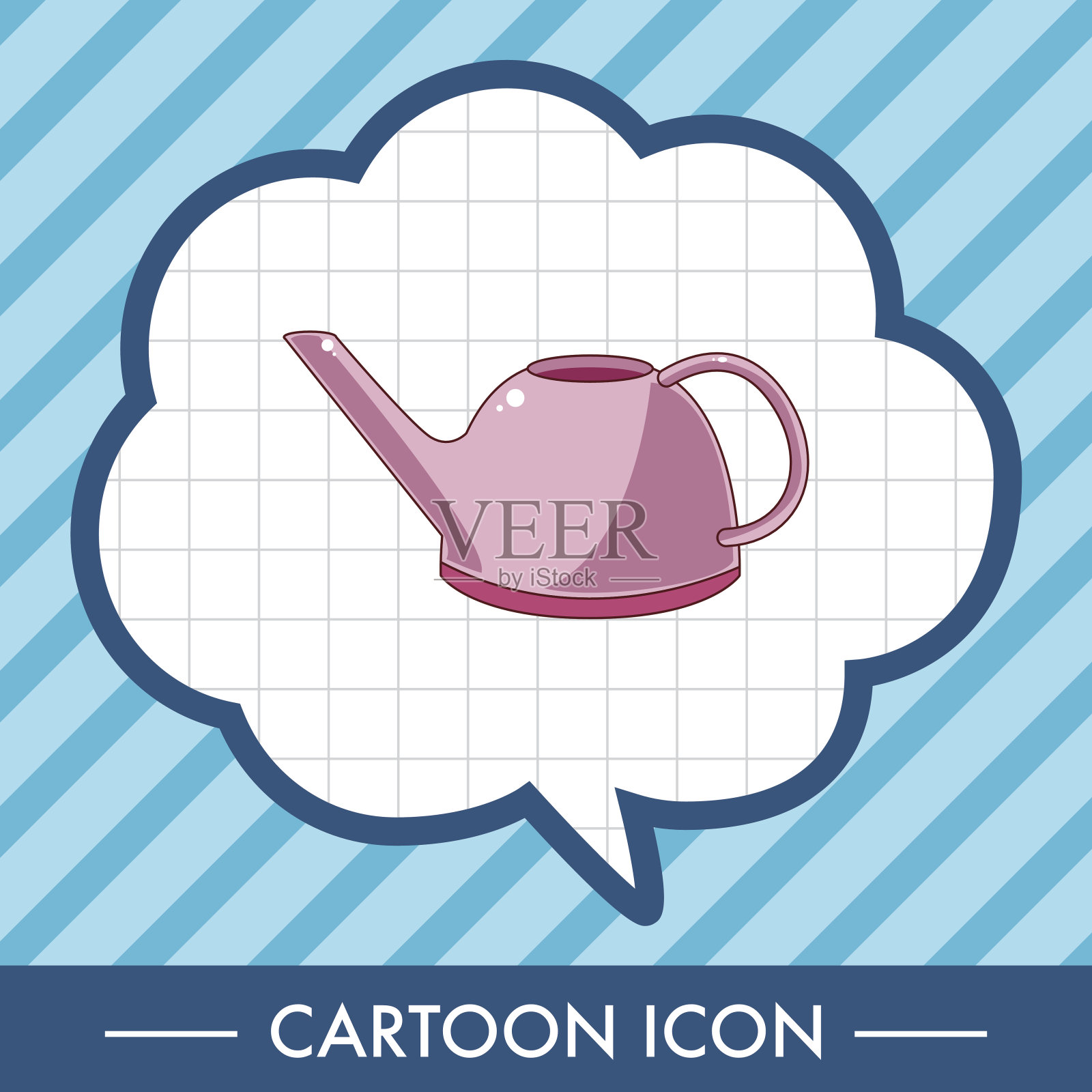 植物浇水主题元素插画图片素材