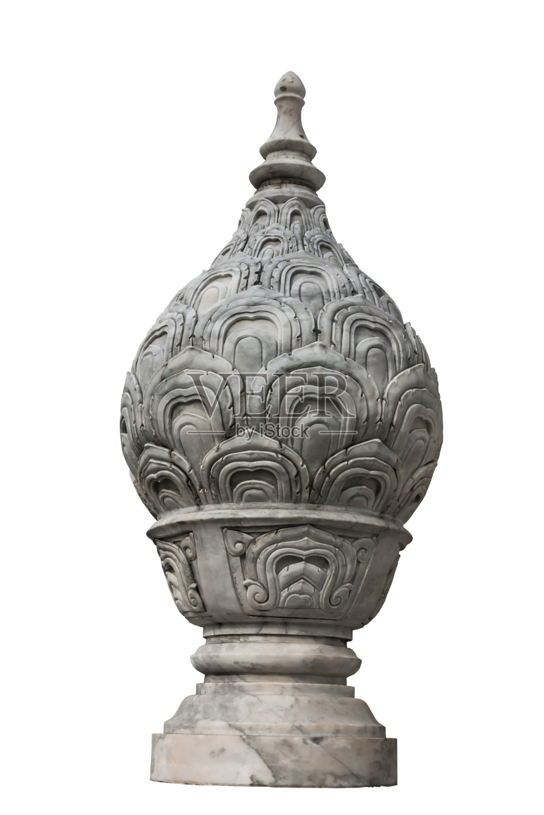 莲花雕像托盘孤立的白色背景照片摄影图片