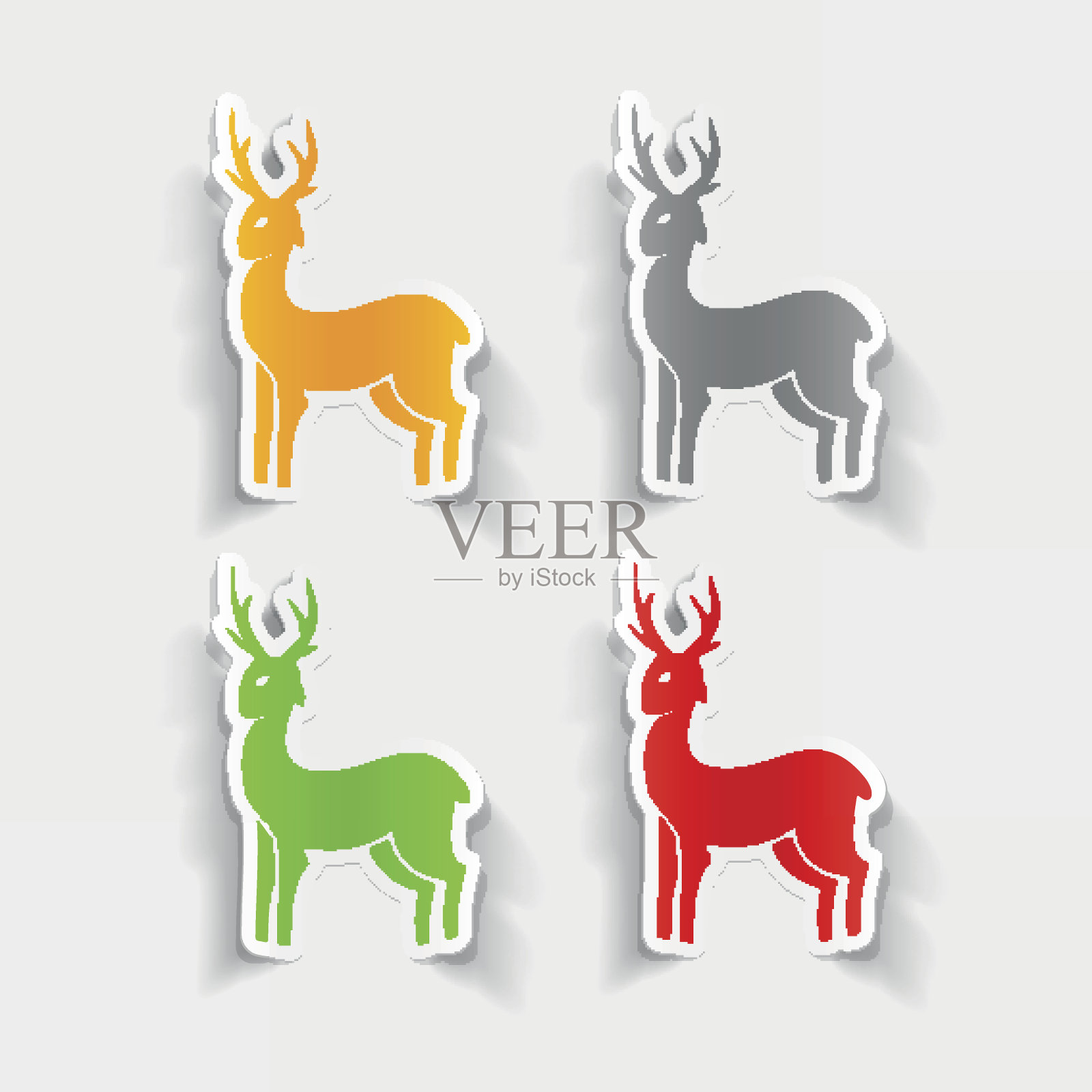 写实设计元素:鹿插画图片素材