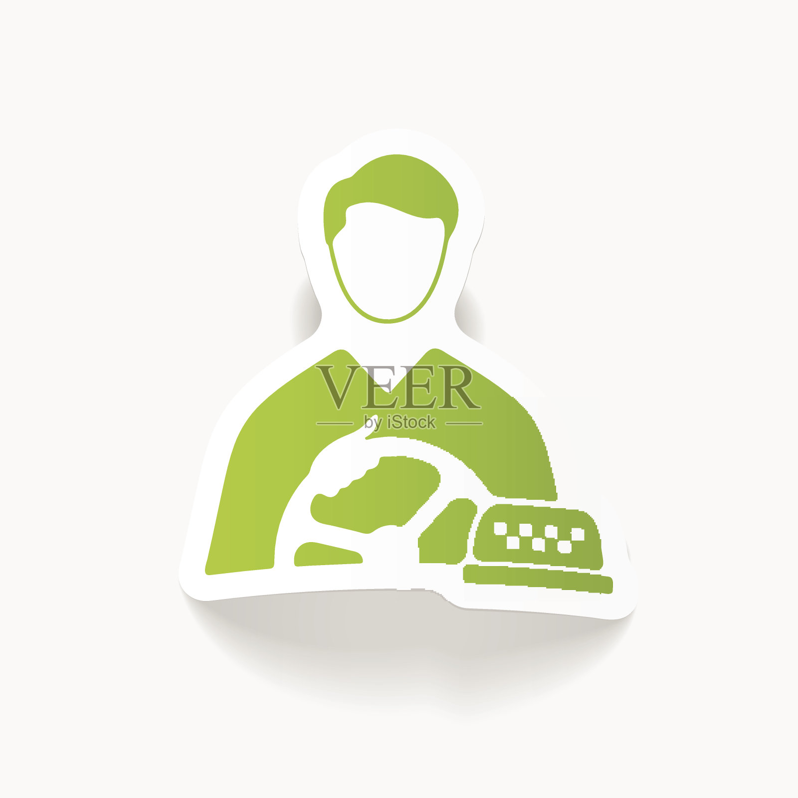 现实的设计元素。出租车司机插画图片素材