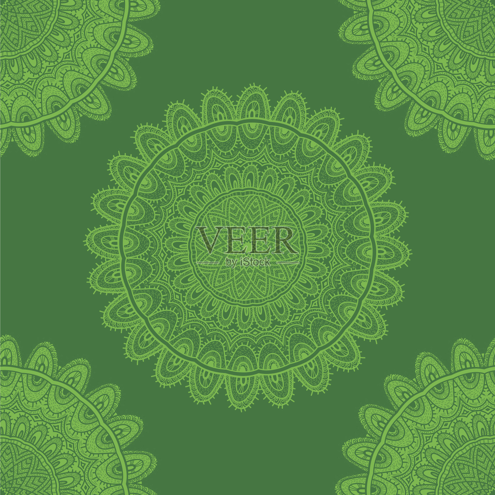 向量自然无缝模式与抽象装饰。插画图片素材