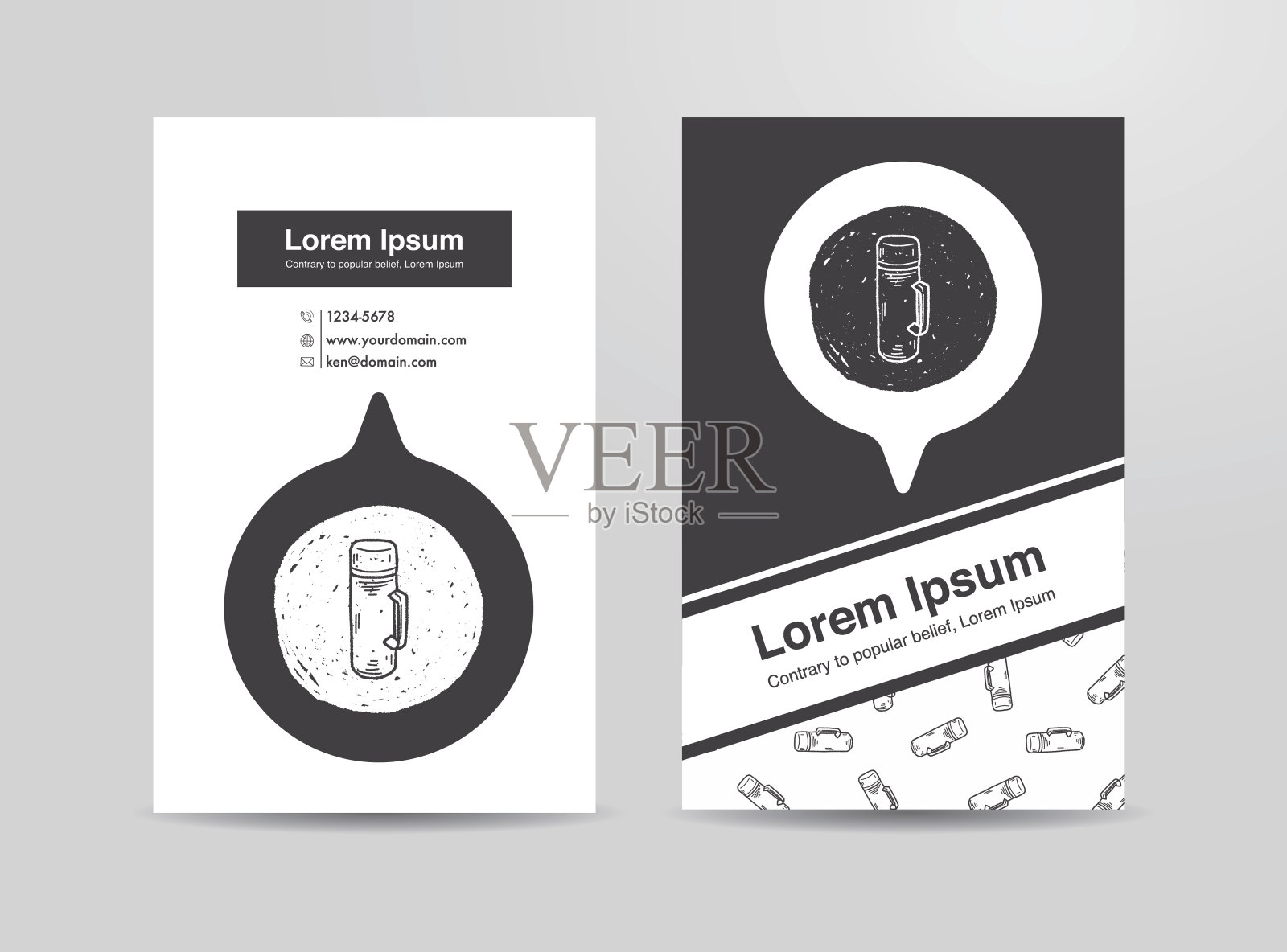 水壶涂鸦设计模板素材