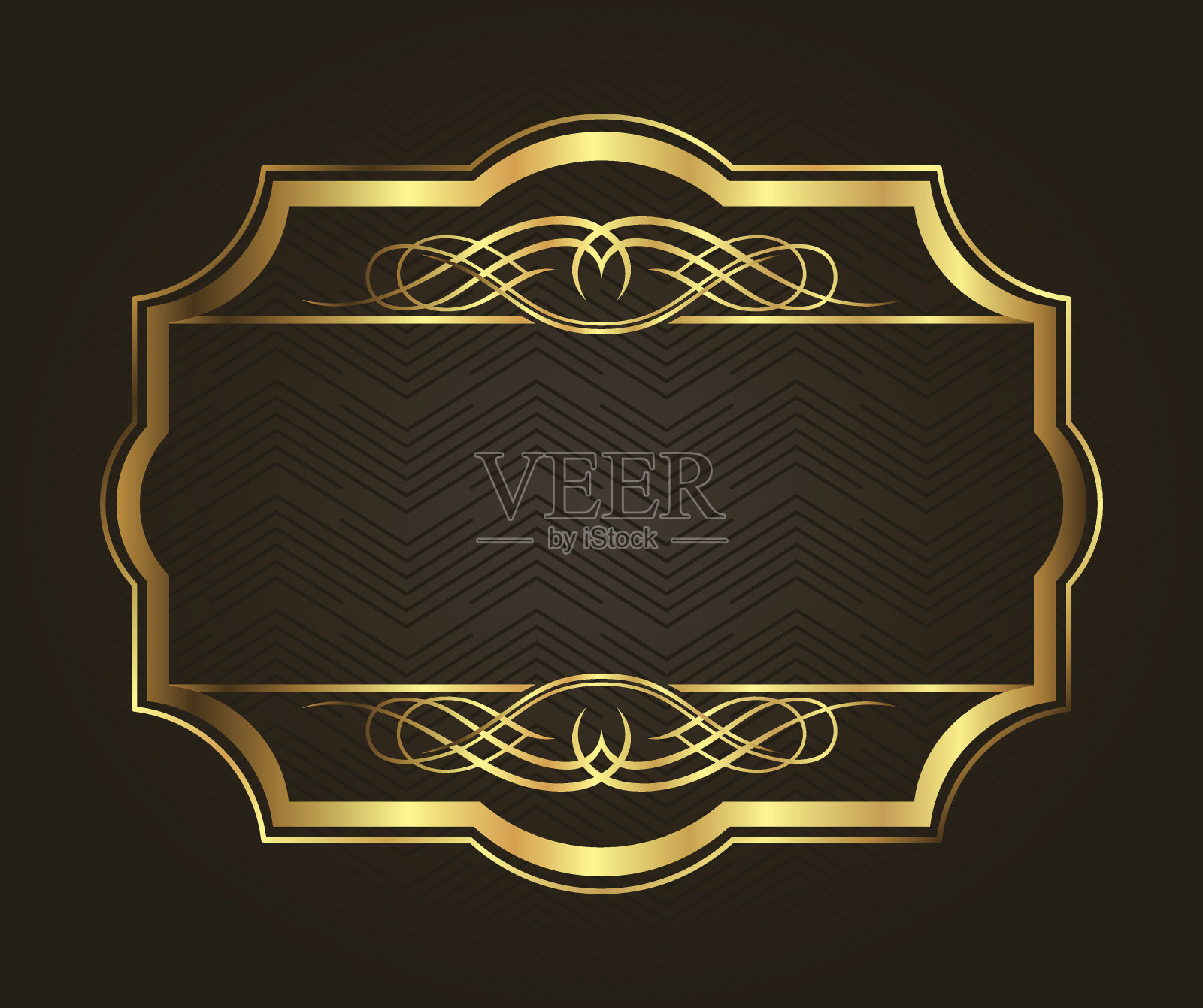 金色框架放置您的图片或文字背后。古董插画图片素材