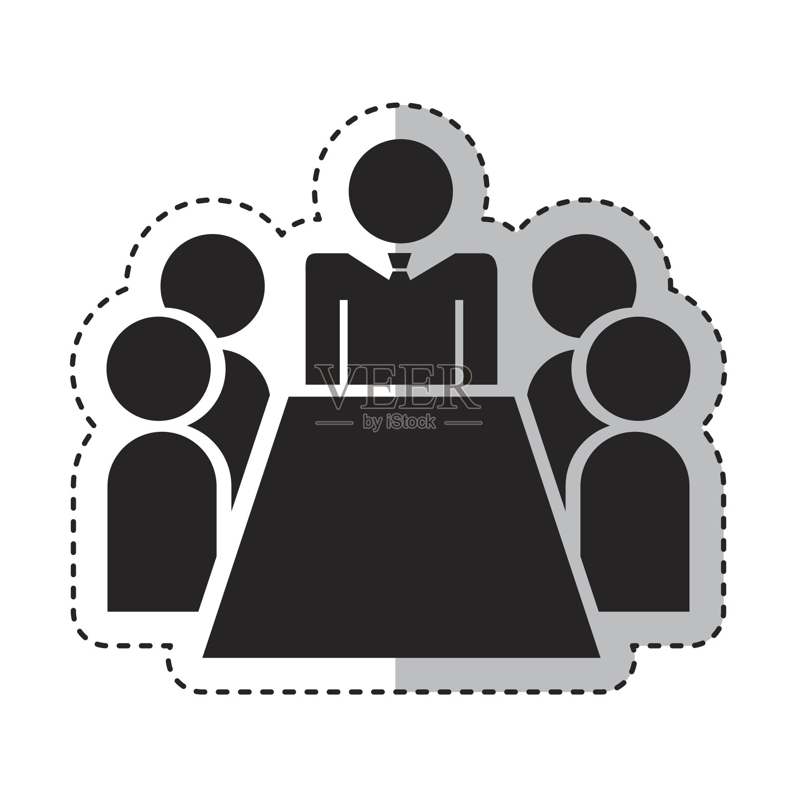 团队剪影人形设计元素图片