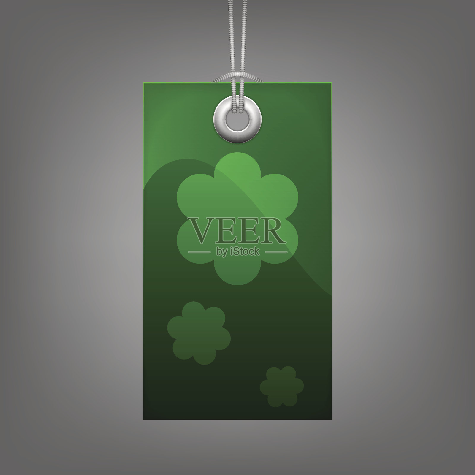 带花的绿色价格标签插画图片素材