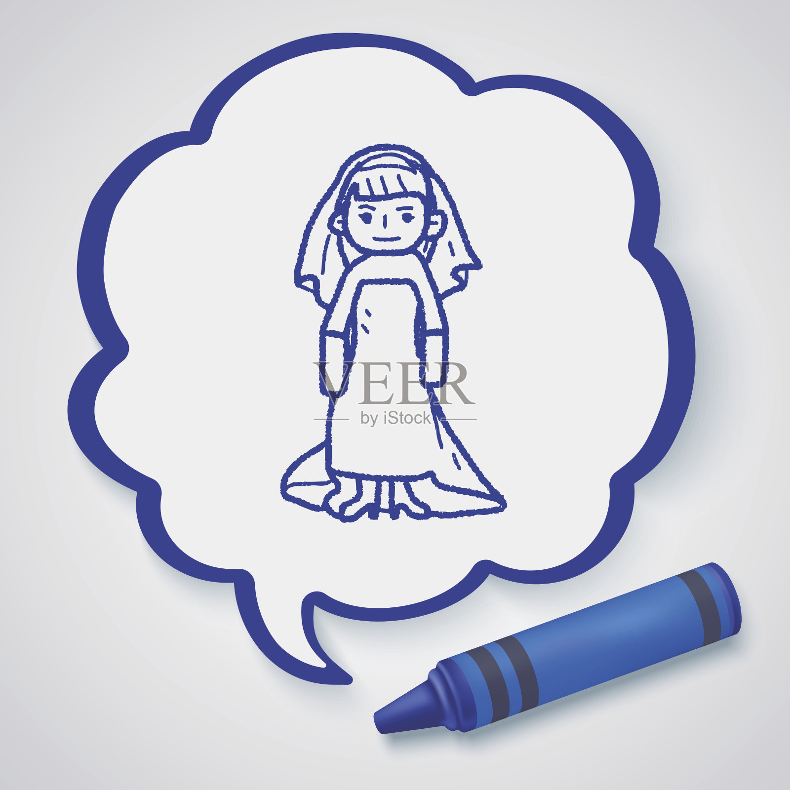 新娘涂鸦插画图片素材