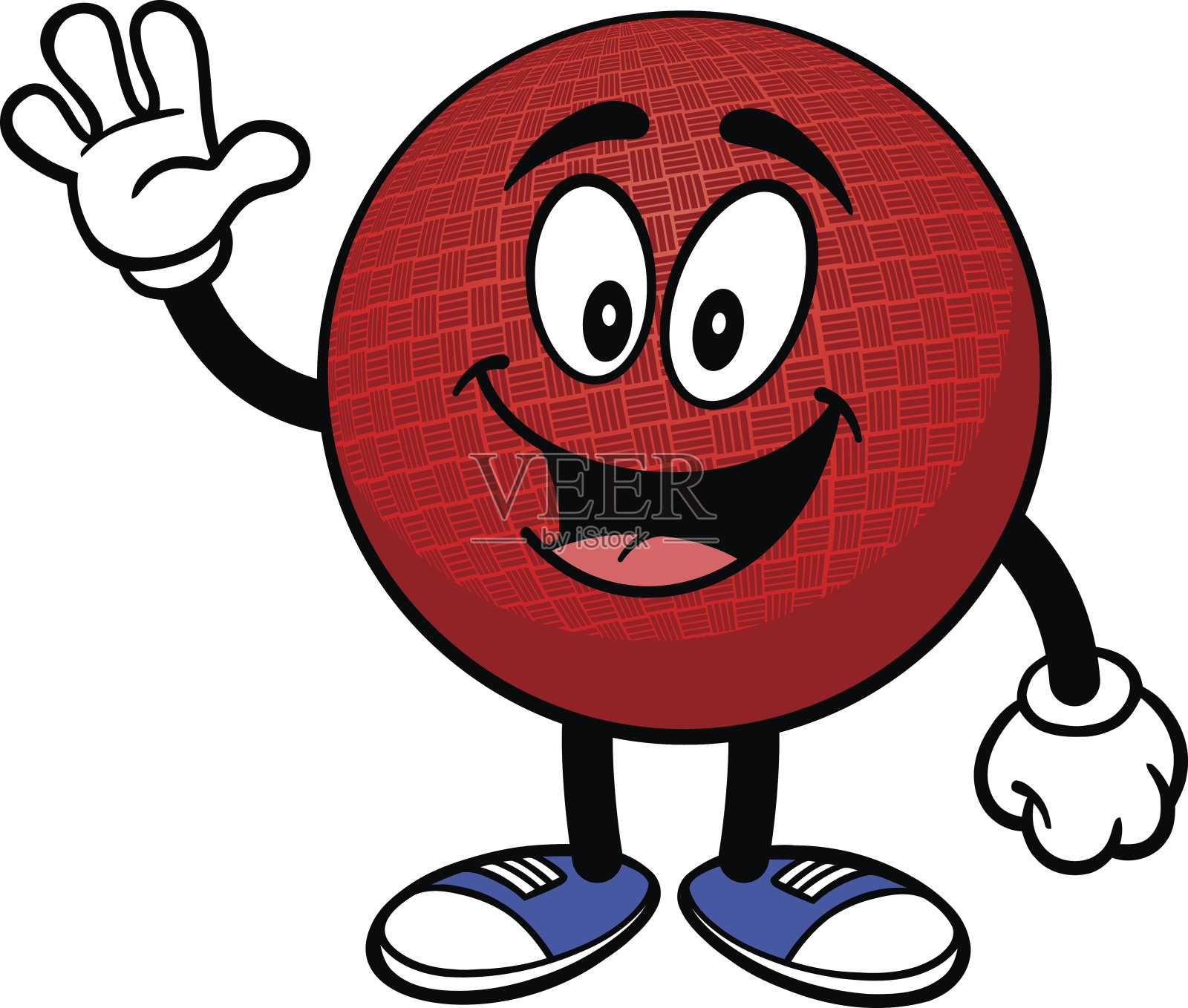 Dodgeball吉祥物挥舞着设计元素图片