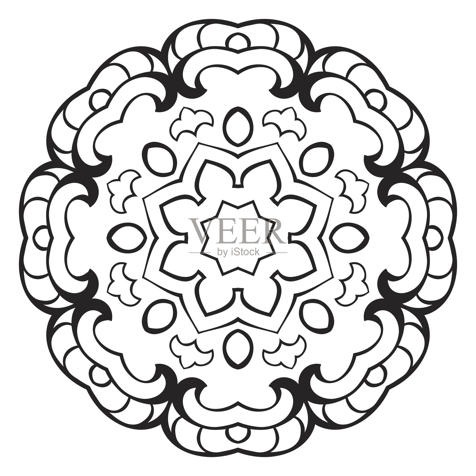 向量的简单的曼荼罗。插画图片素材